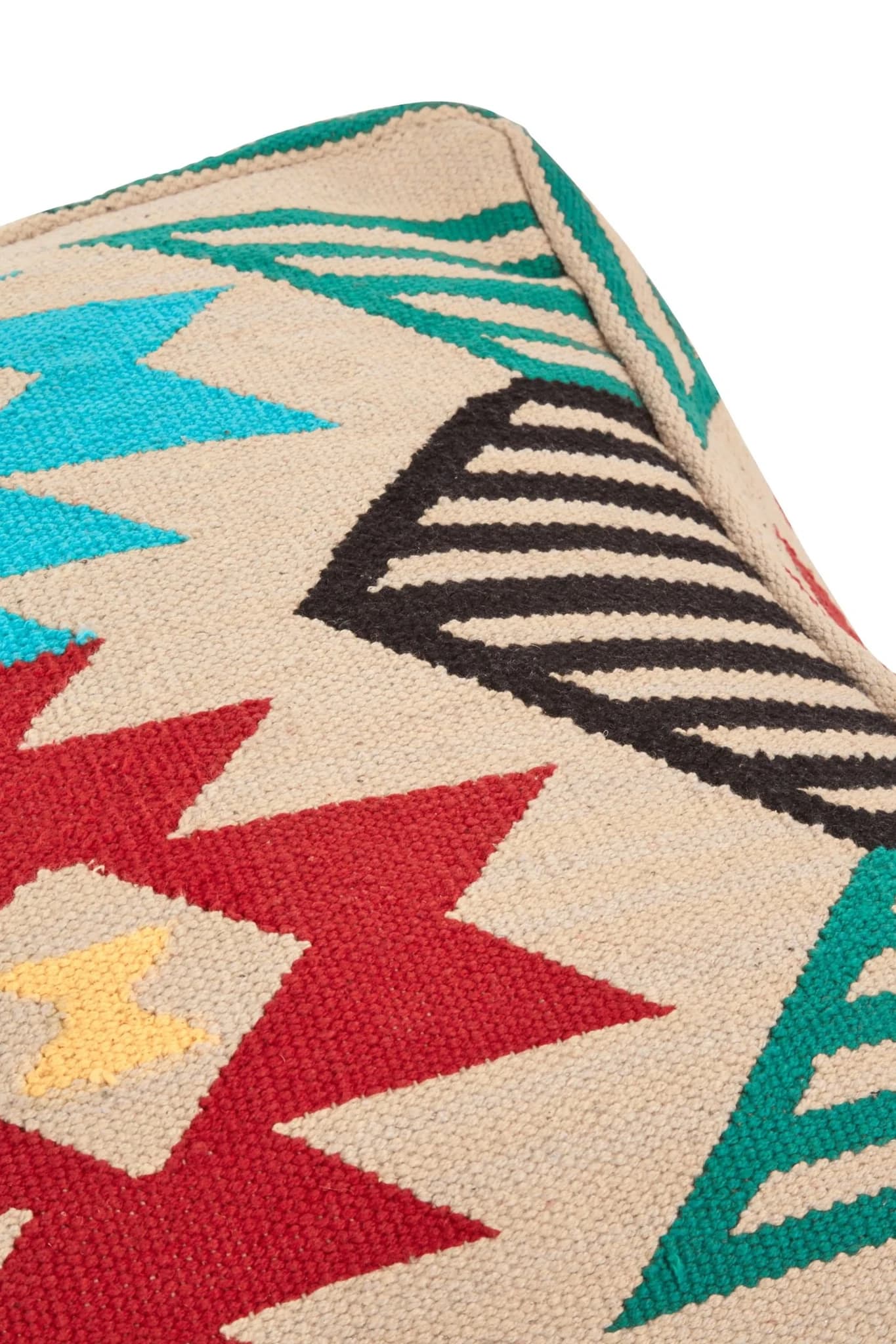 Cefena Multi Colour Kilim Style Pouffe - Decorative, photo 5 of 7