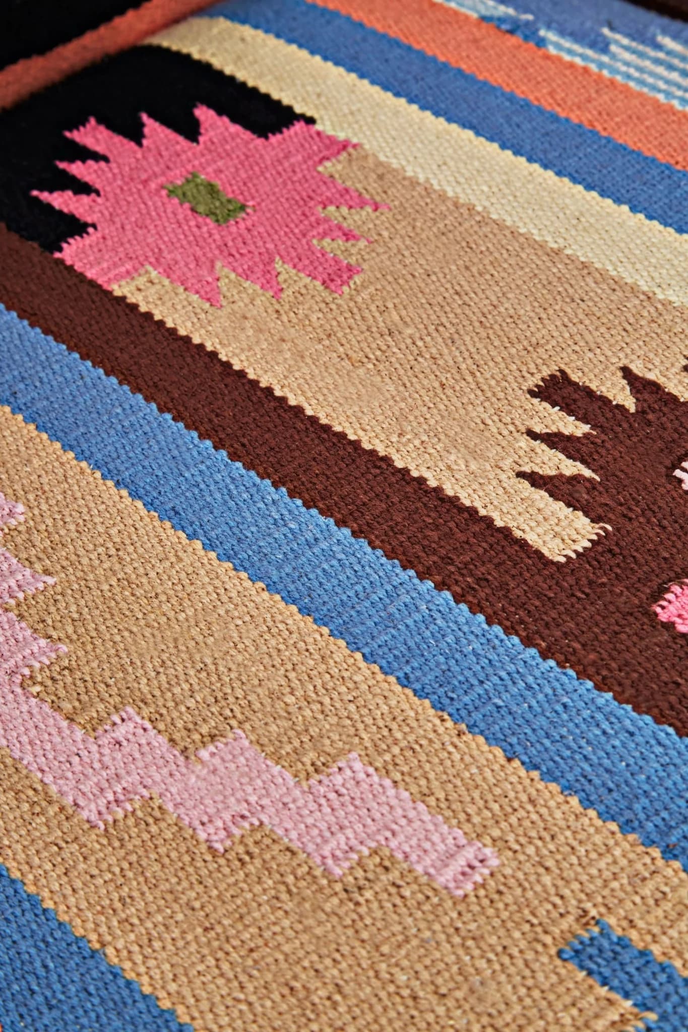 Cefena Multi Colour Kilim Style Fabric Chair With Mango Wood Legs - Seating, photo 7 of 8