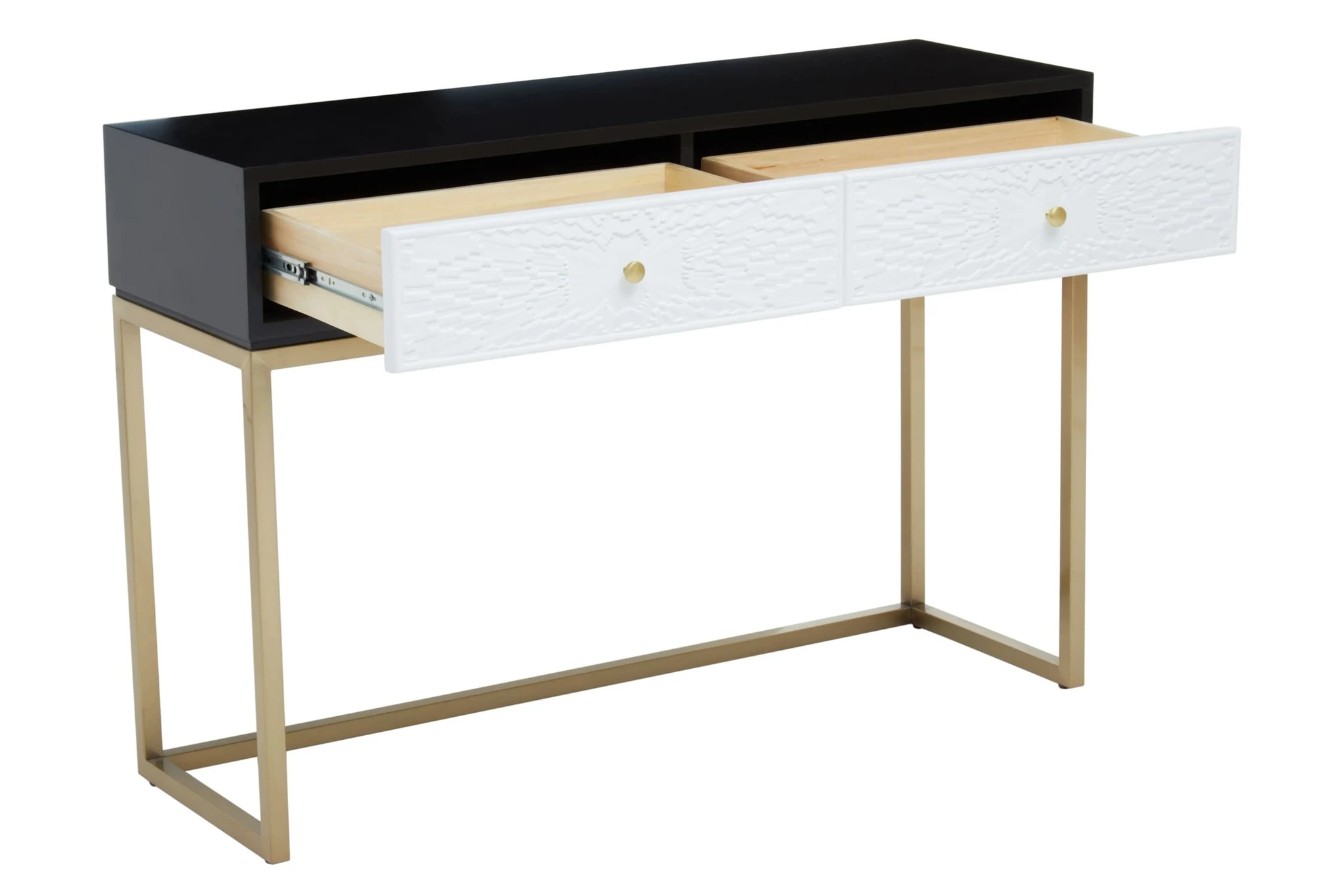 Dumas Black and White Console Table with Drawers - Tables, photo 8 of 8