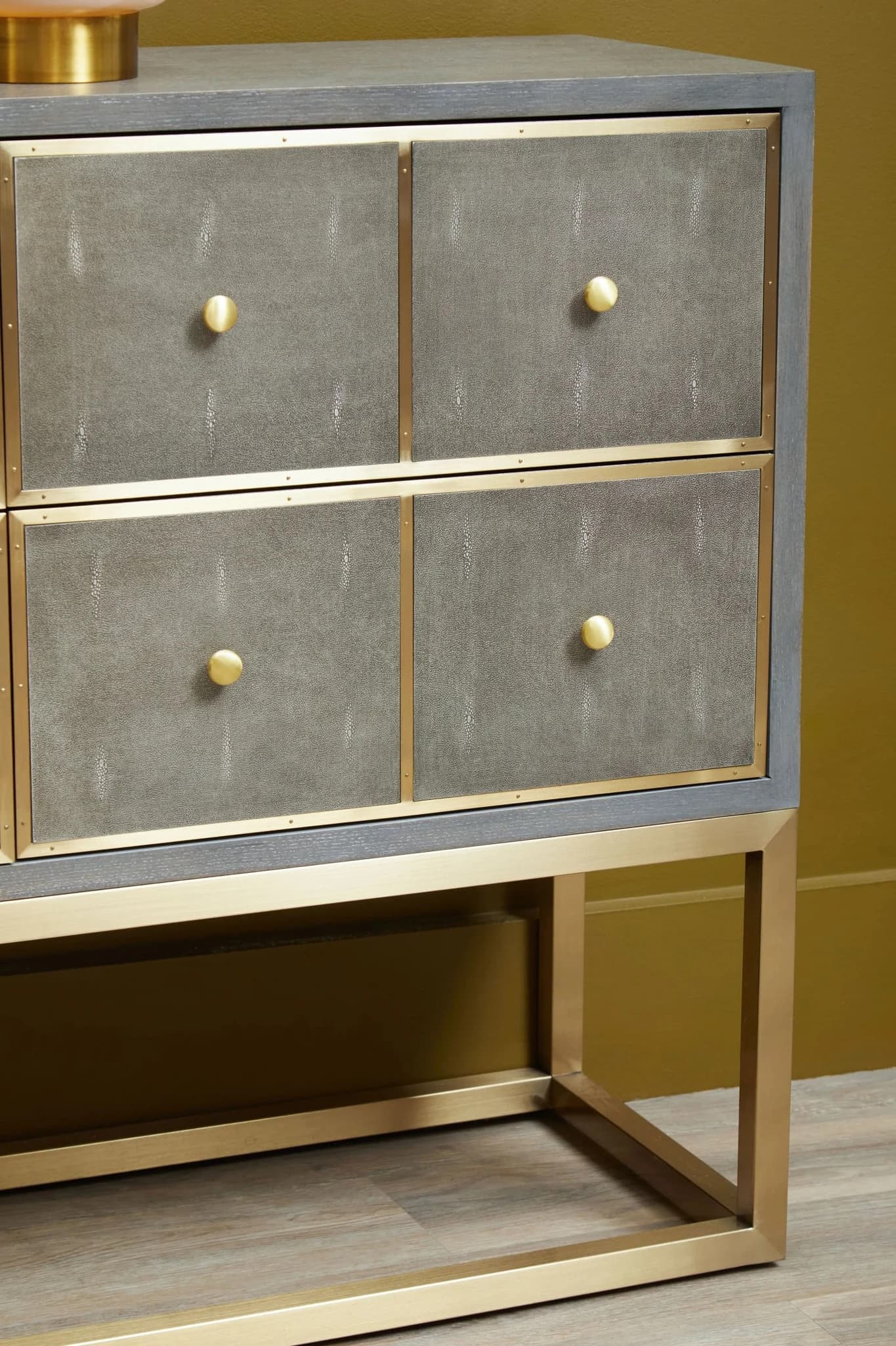 Deskey Grey Shagreen Effect Four Drawer Console Table - Tables, photo 3 of 8