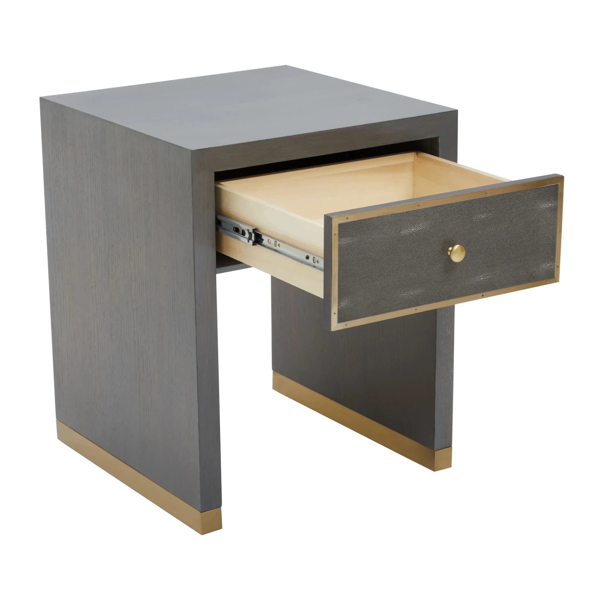 Deskey Grey Shagreen Effect One Drawer Side Table - Tables, photo 6 of 8