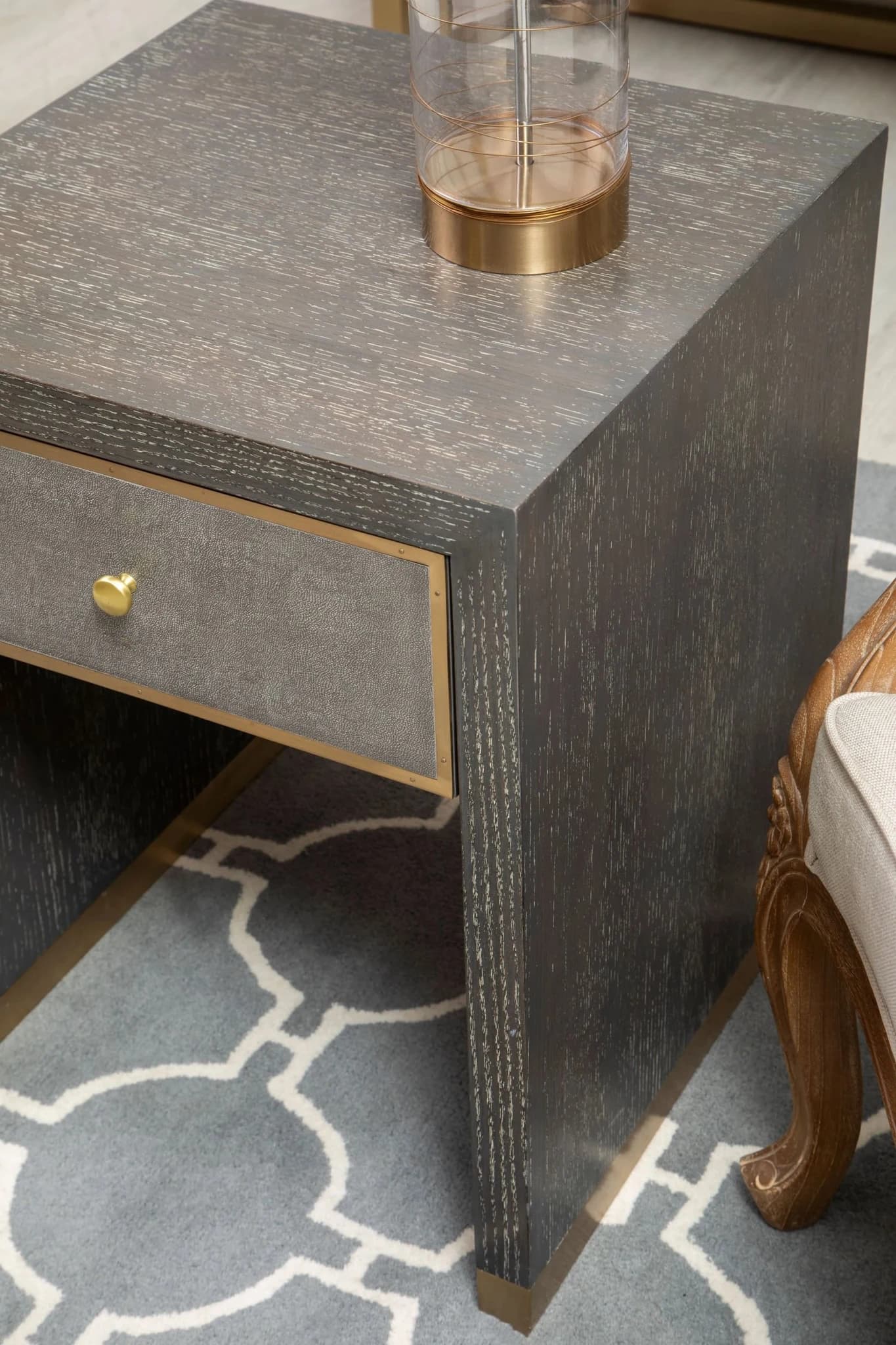 Deskey Grey Shagreen Effect One Drawer Side Table - Tables, photo 2 of 8