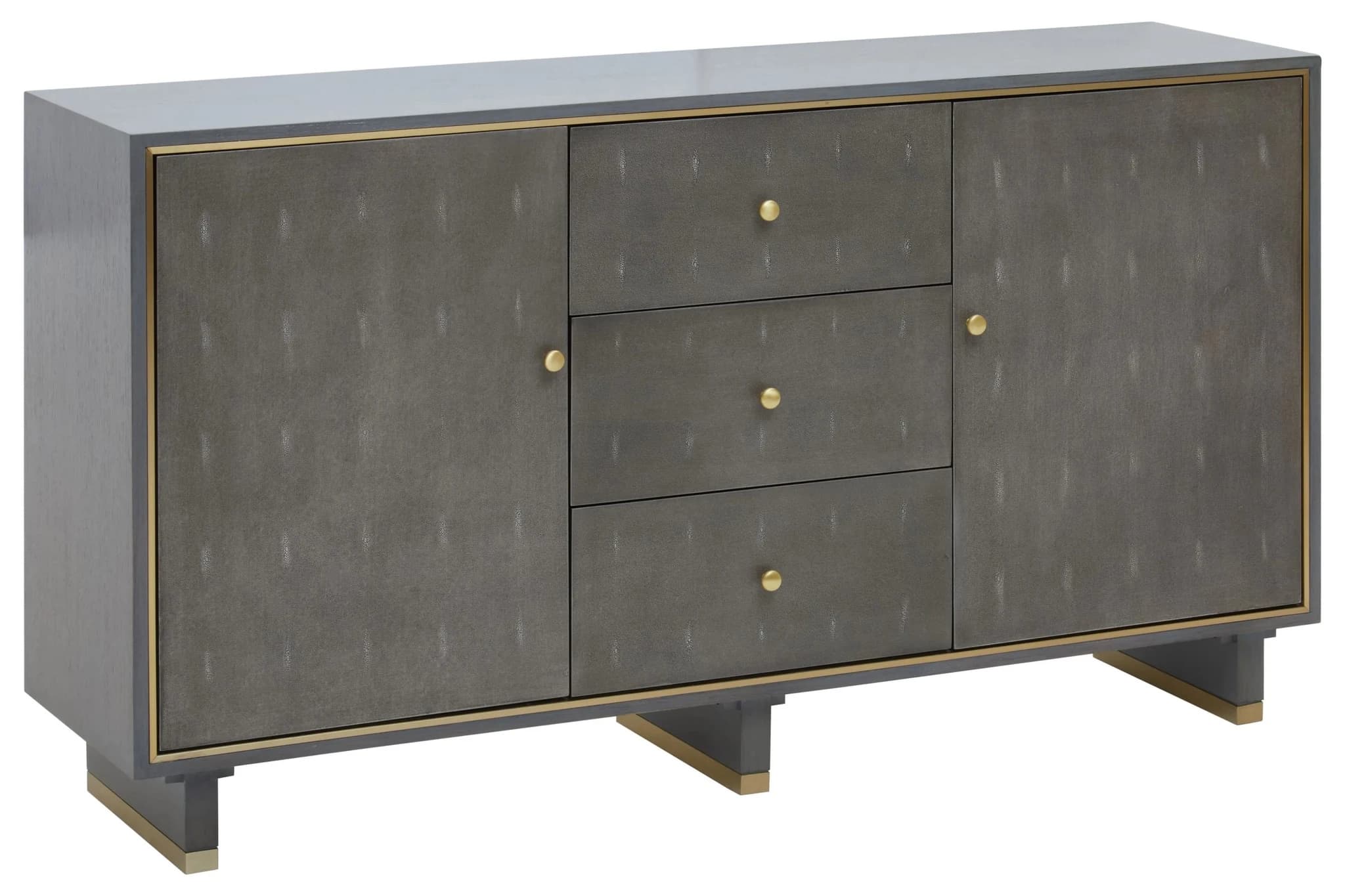 Deskey Grey Shagreen Effect Three Drawer Sideboard - Bookcases & shelving, photo 8 of 8