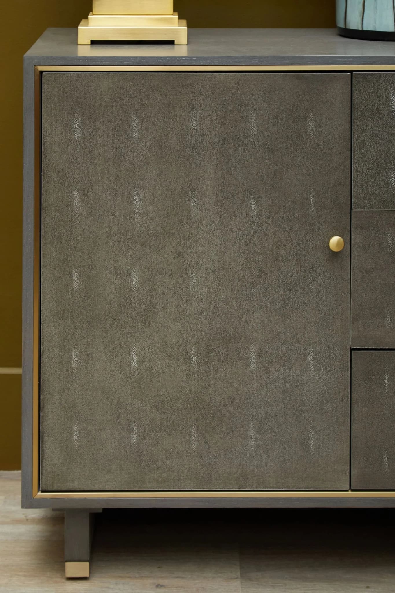 Deskey Grey Shagreen Effect Three Drawer Sideboard - Bookcases & shelving, photo 3 of 8