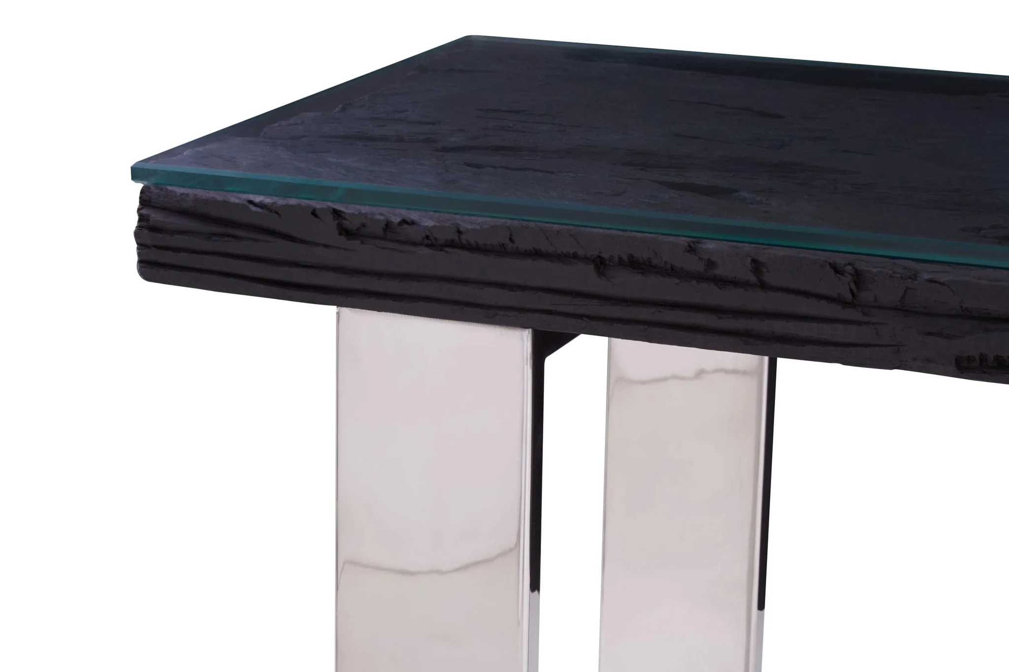 Kerala Black Recycled Wood Console Table with Curved Legs - Tables, photo 5 of 7