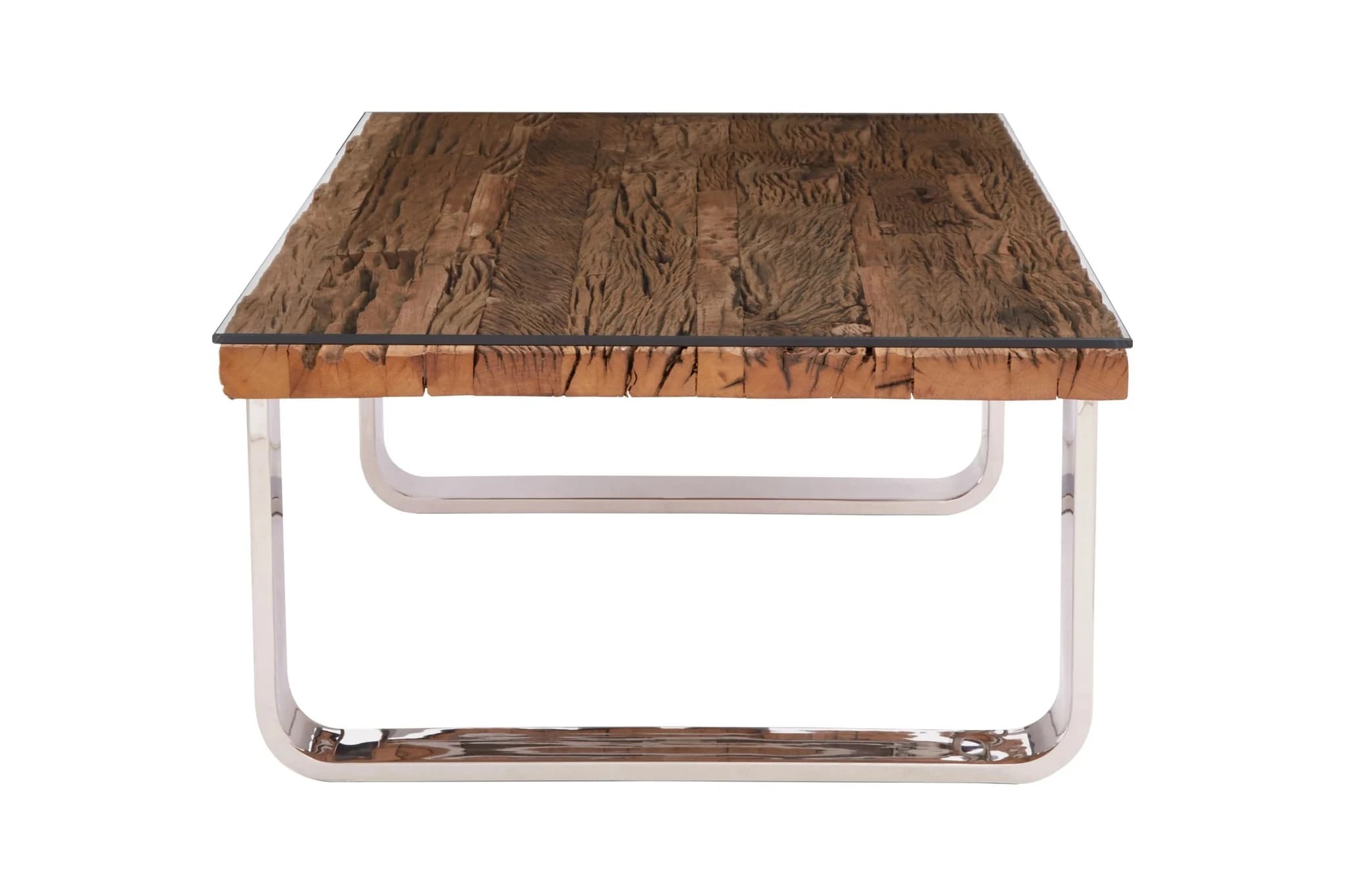 Kerala Recycled Natural Wood Coffee Table with Curved Legs - Tables, photo 5 of 8