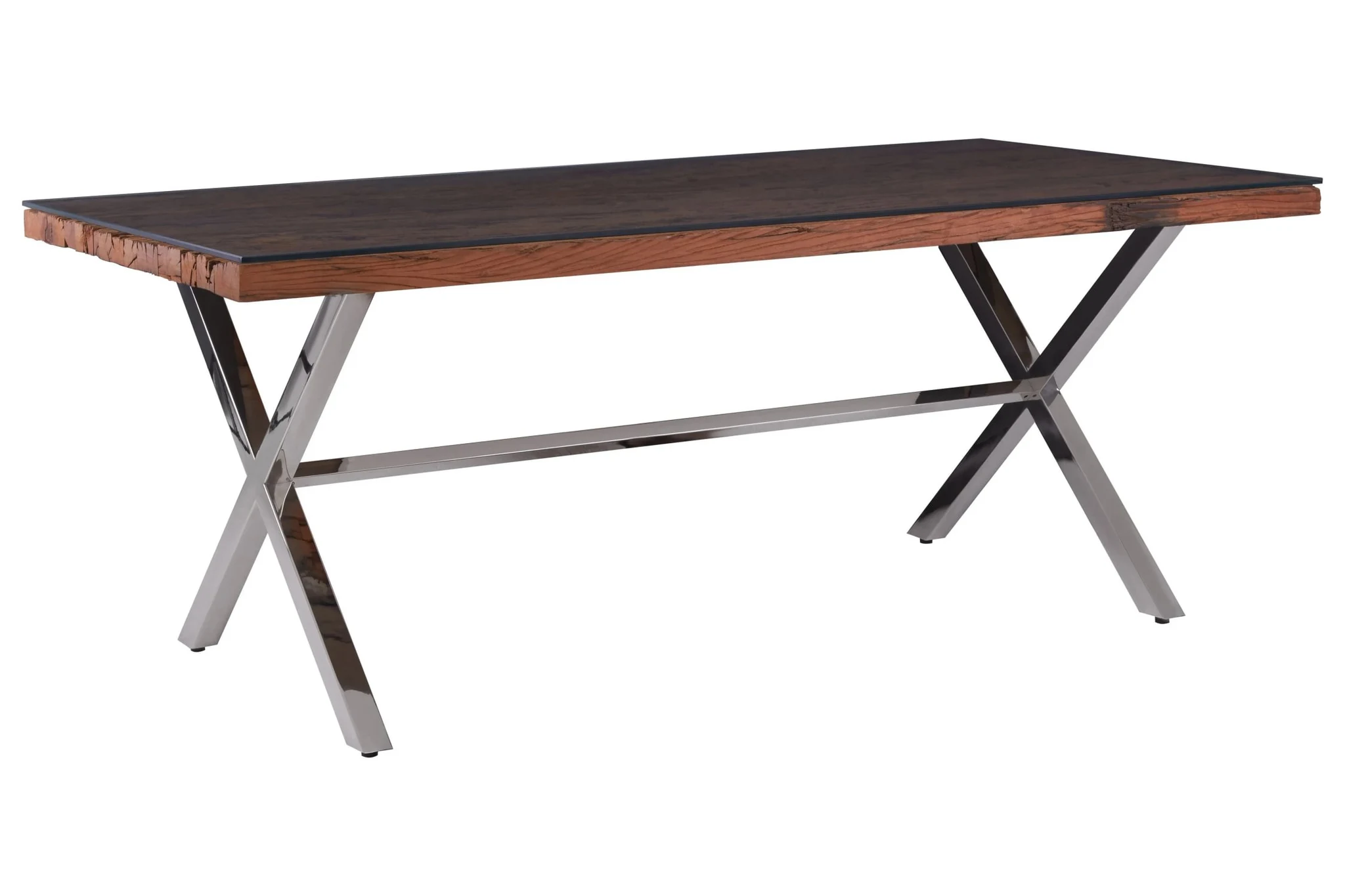 Kerala Natural Recycled Wood Dining Table With Cross Base - Tables, photo 3 of 8