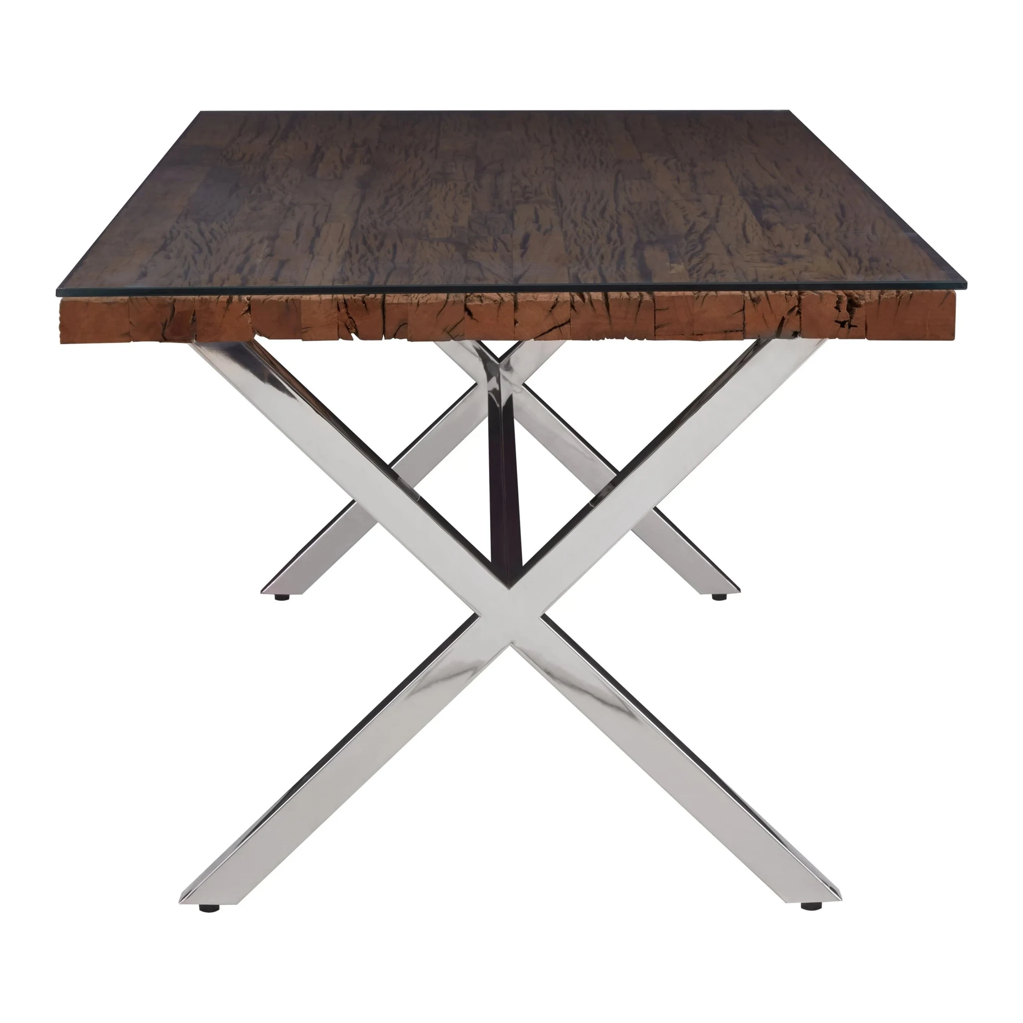 Kerala Natural Recycled Wood Dining Table With Cross Base - Tables, photo 2 of 8