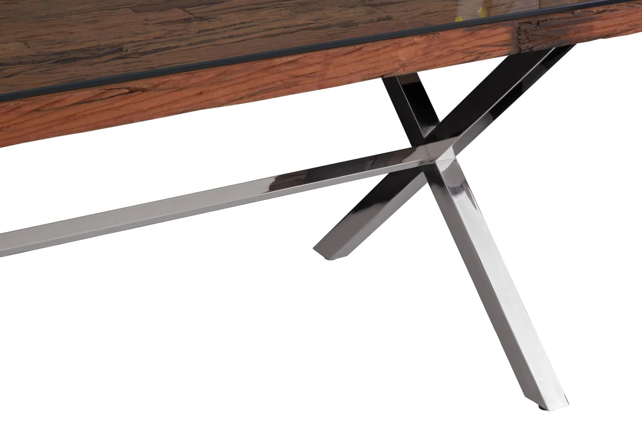 Kerala Natural Recycled Wood Dining Table With Cross Base - Tables, photo 7 of 8