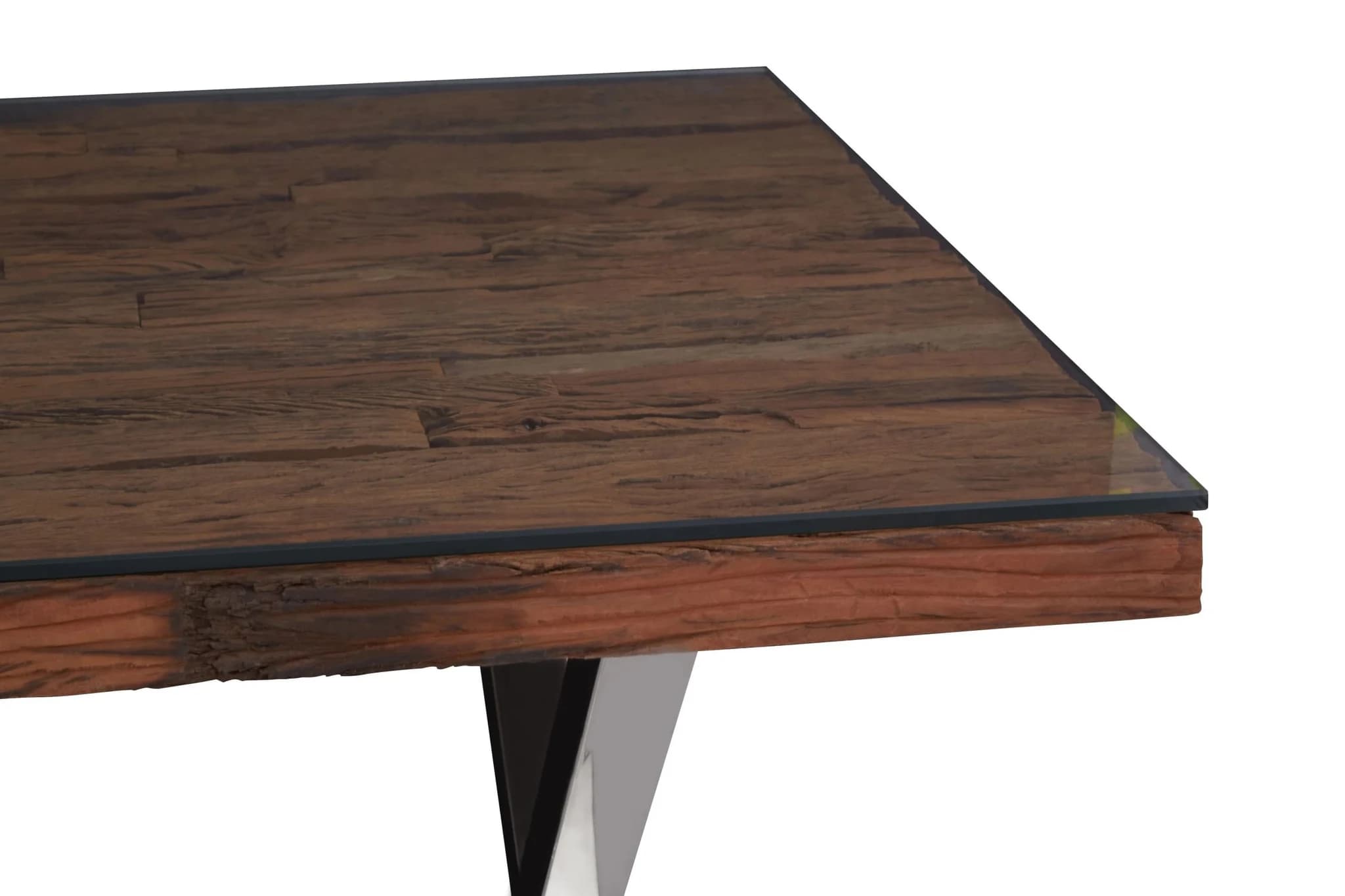 Kerala Natural Recycled Wood Dining Table With Cross Base - Tables, photo 6 of 8