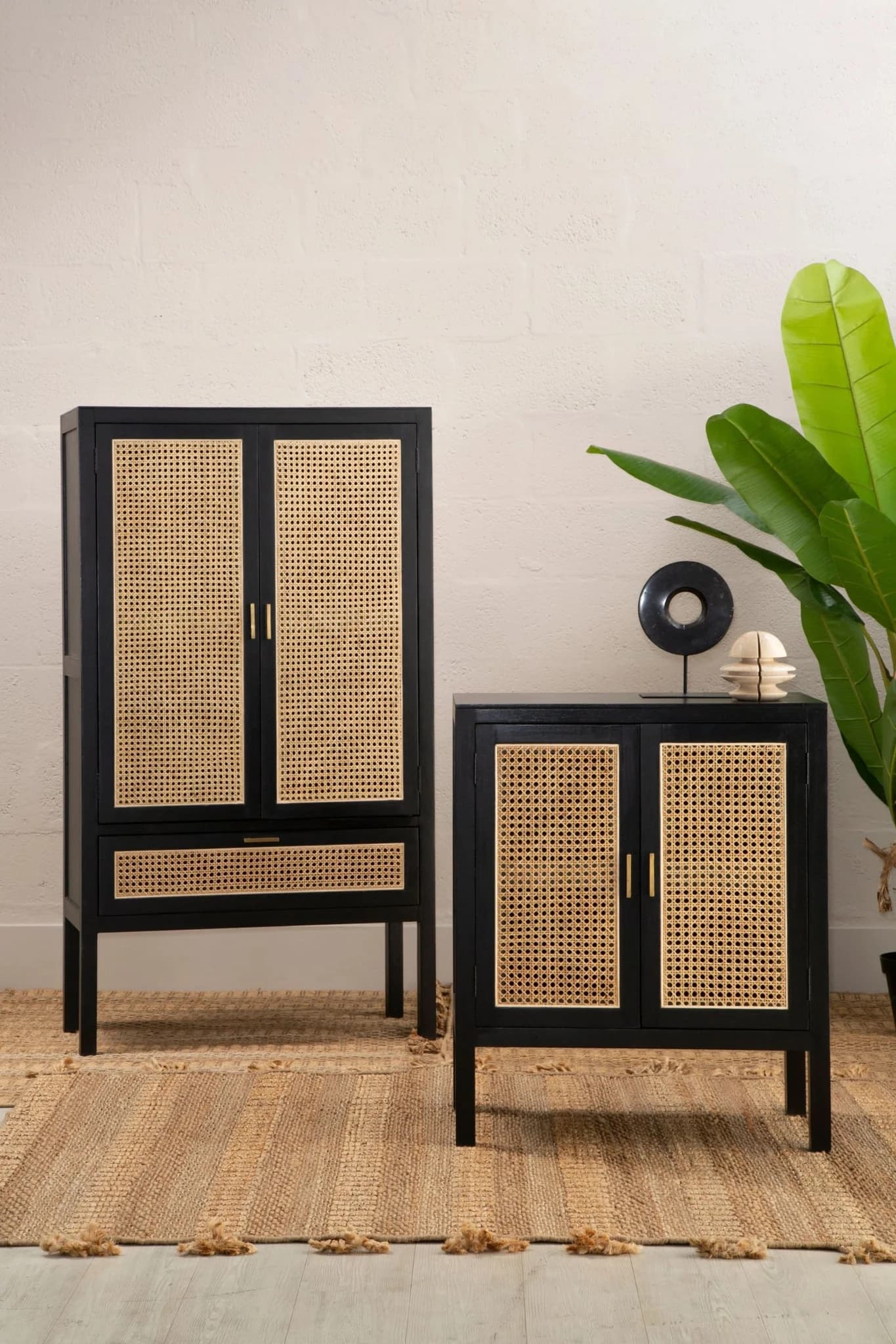 Corso Black Sideboard with Two Rattan Doors - Bookcases & shelving, photo 5 of 8