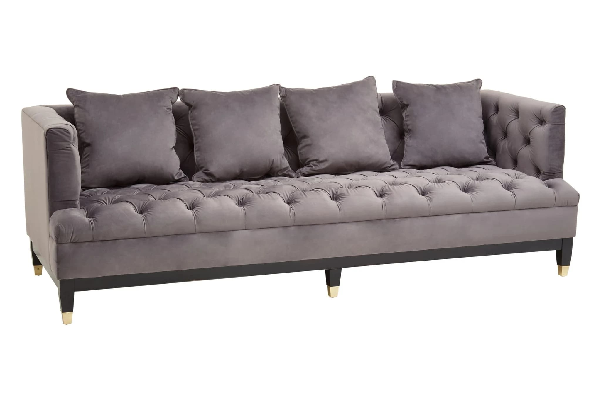 Sefira Grey Fabric Modern Chesterfield 3 Seat Sofa - Seating, photo 7 of 8