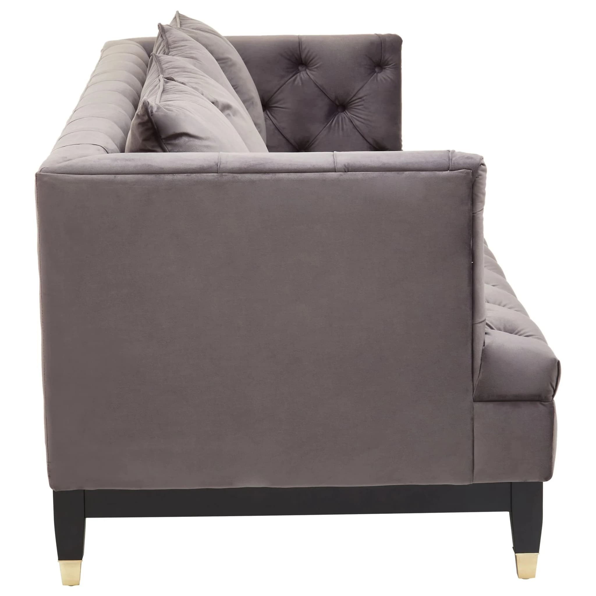 Sefira Grey Fabric Modern Chesterfield 3 Seat Sofa - Seating, photo 6 of 8