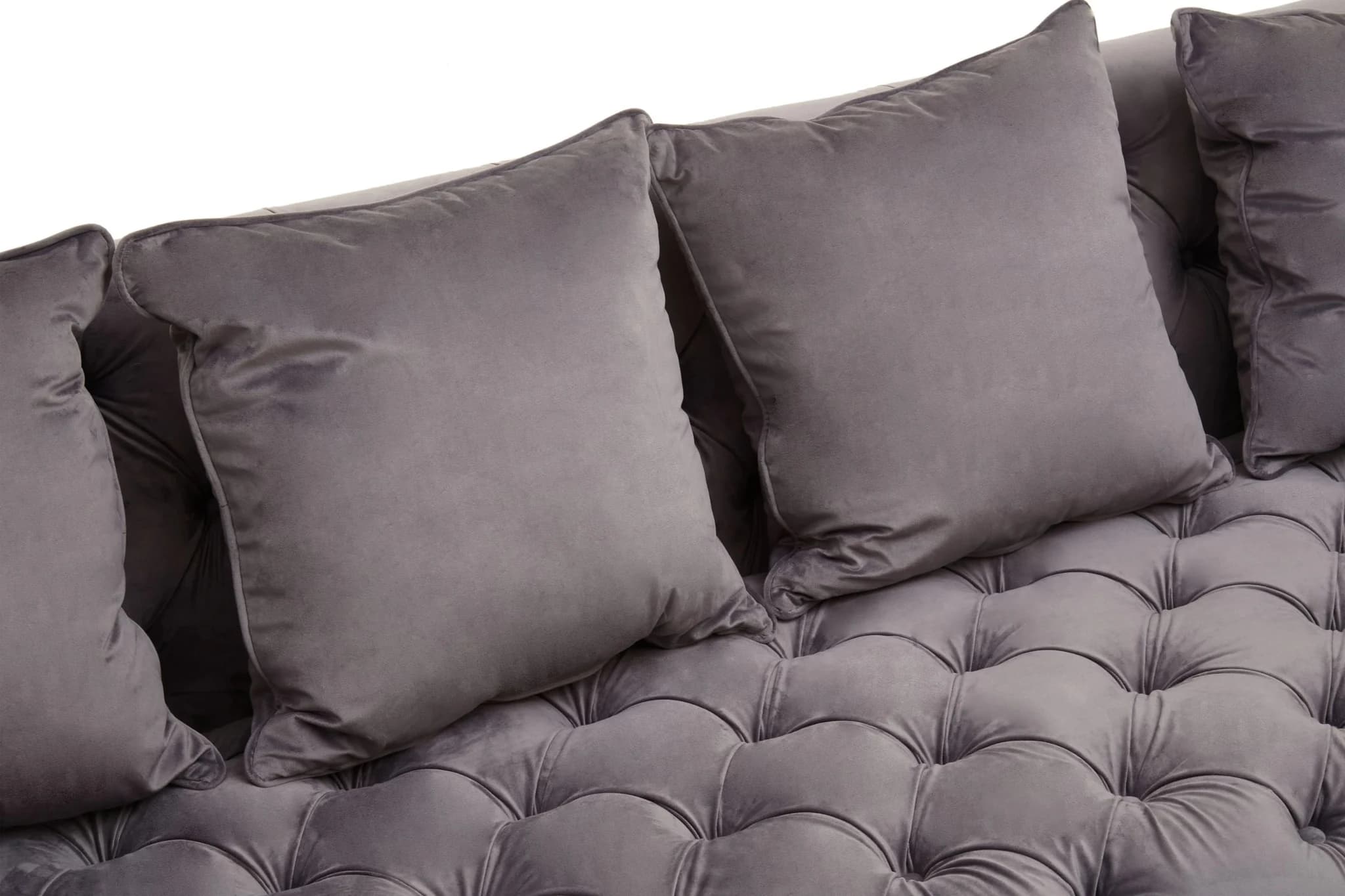 Sefira Grey Fabric Modern Chesterfield 3 Seat Sofa - Seating, photo 8 of 8