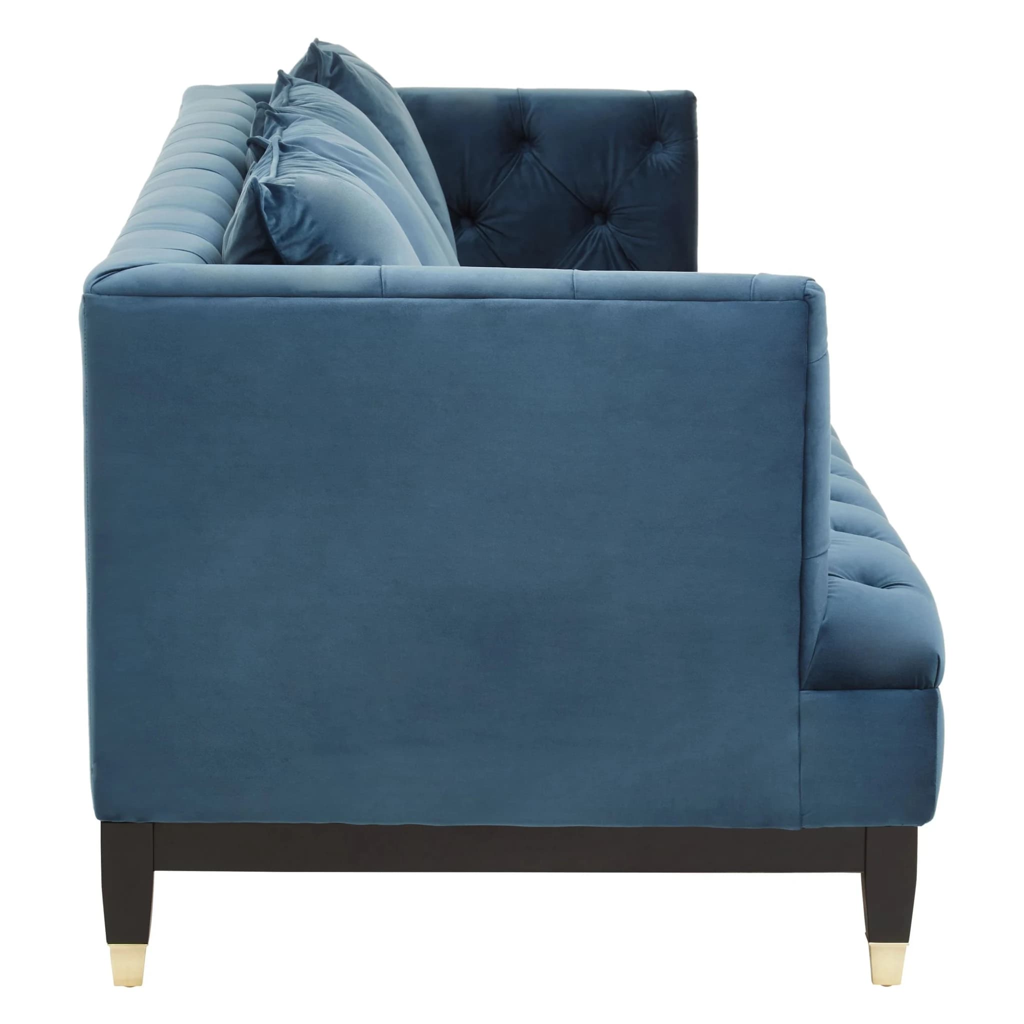 Sefira Navy Fabric 3 Seat Modern Chesterfield Sofa - Seating, photo 3 of 8