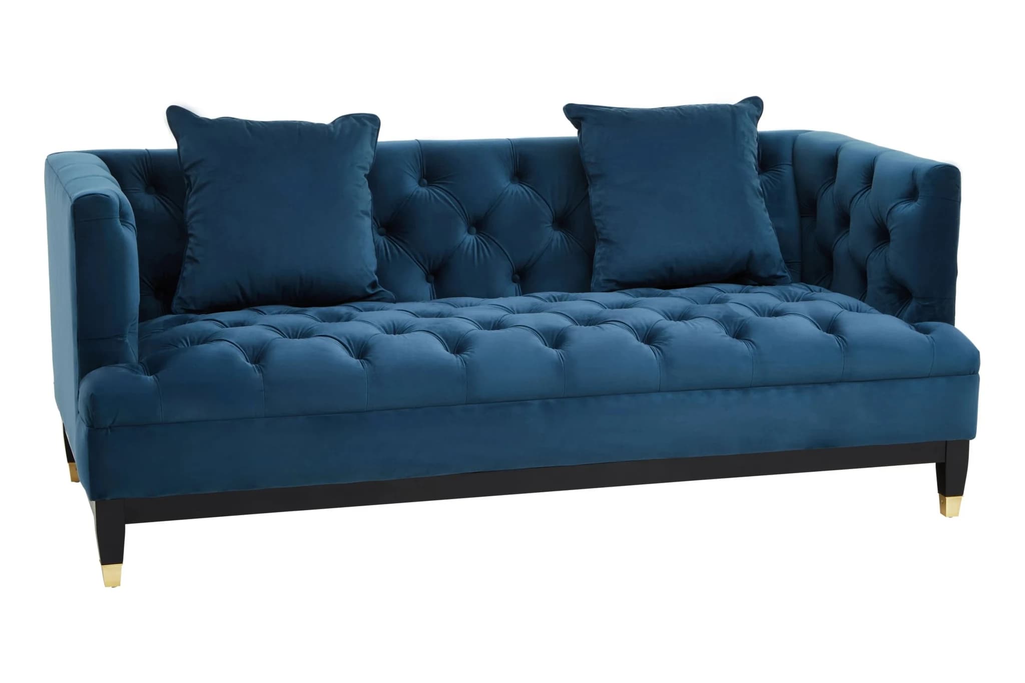 Sefira Navy Fabric Modern Chesterfield 2 Seat Sofa - Seating, photo 4 of 8