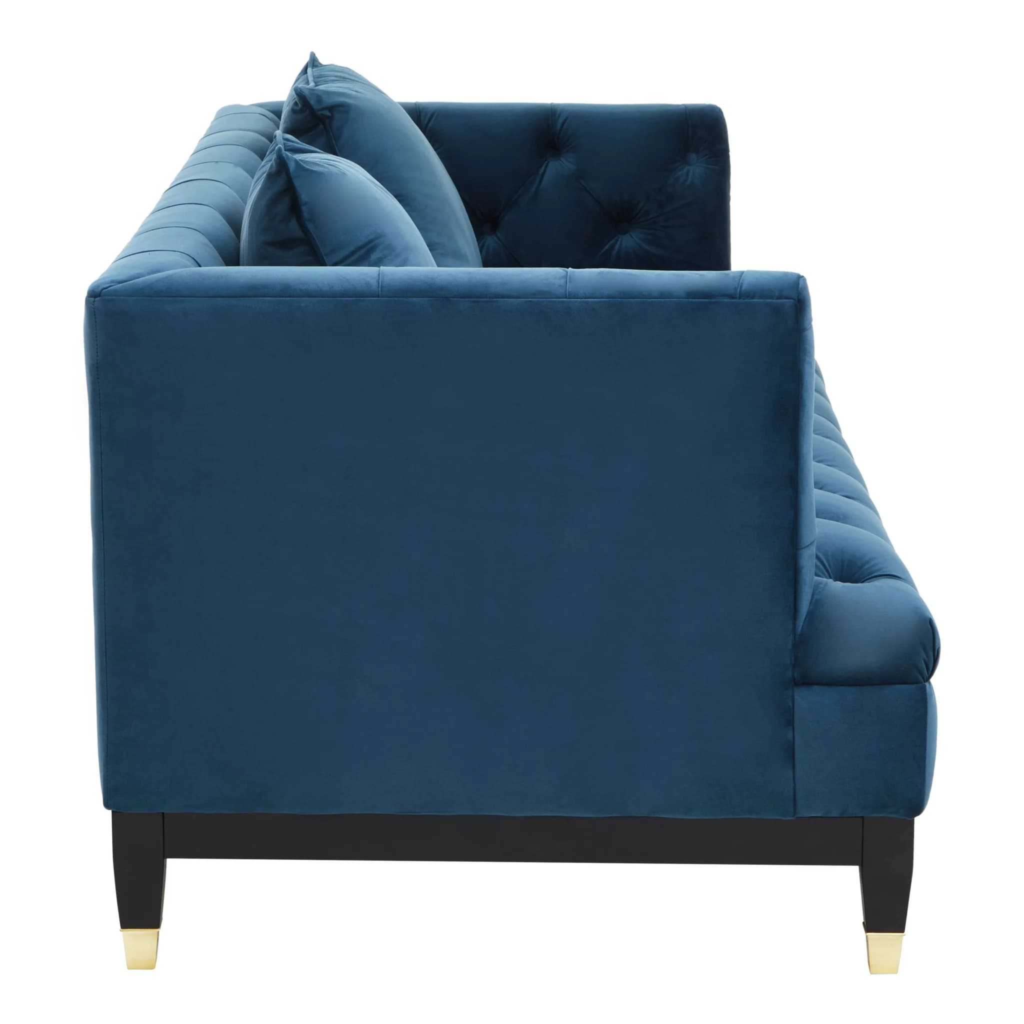 Sefira Navy Fabric Modern Chesterfield 2 Seat Sofa - Seating, photo 3 of 8