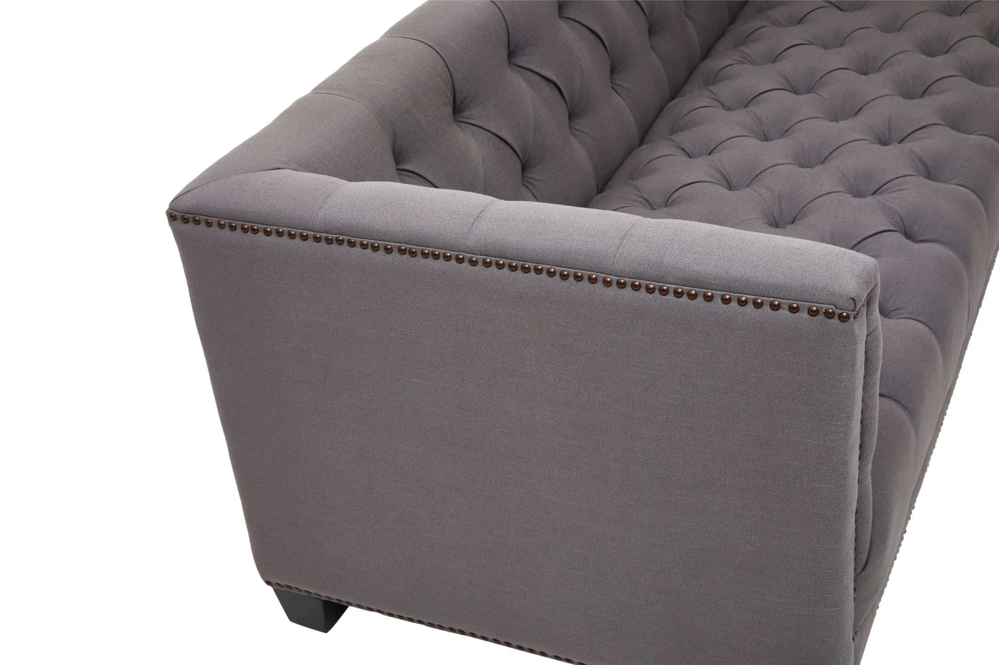 Surina Grey Fabric 3 Seat Modern Chesterfield Sofa - Seating, photo 8 of 8