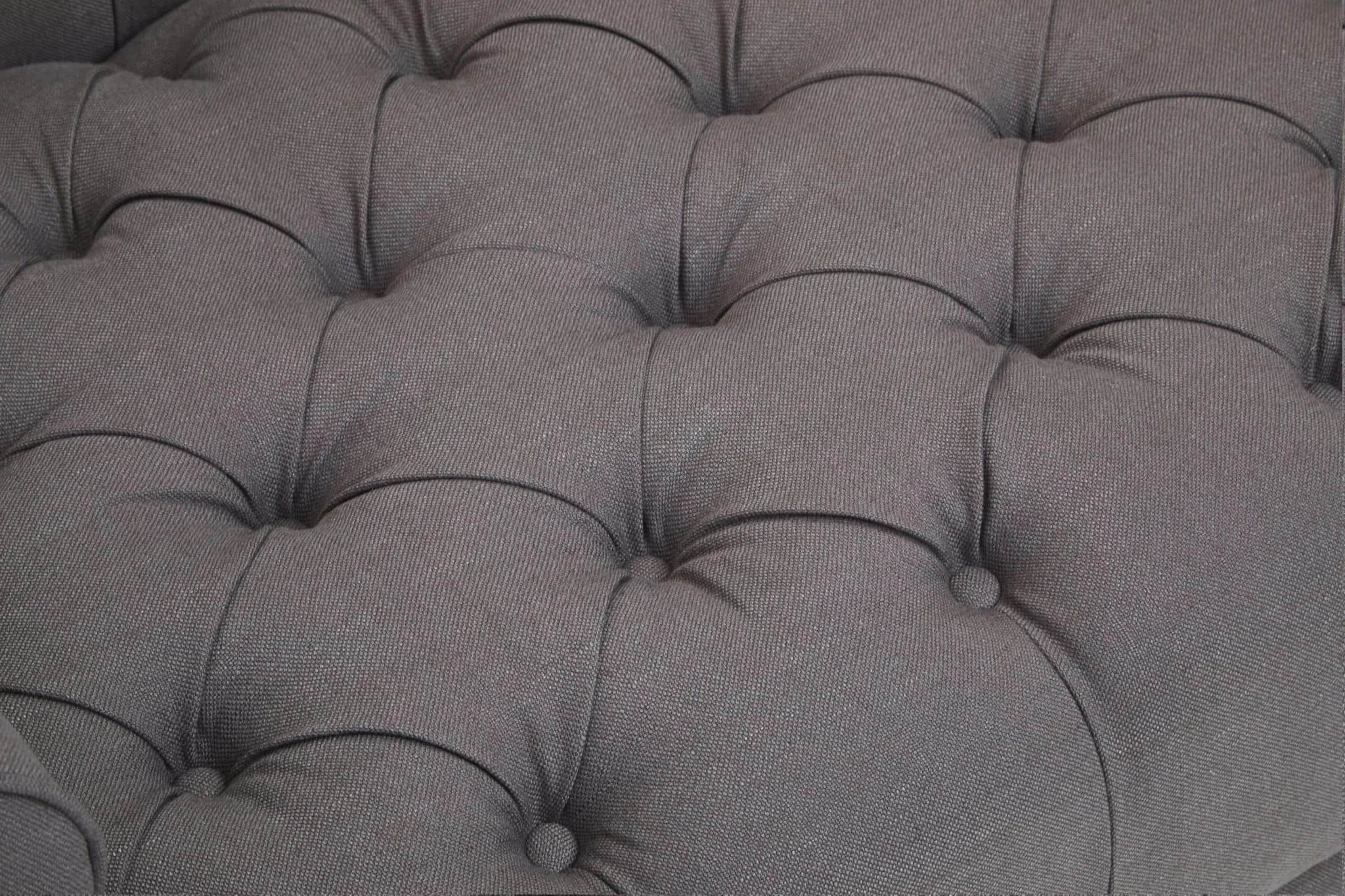 Surina Grey Fabric 3 Seat Modern Chesterfield Sofa - Seating, photo 6 of 8