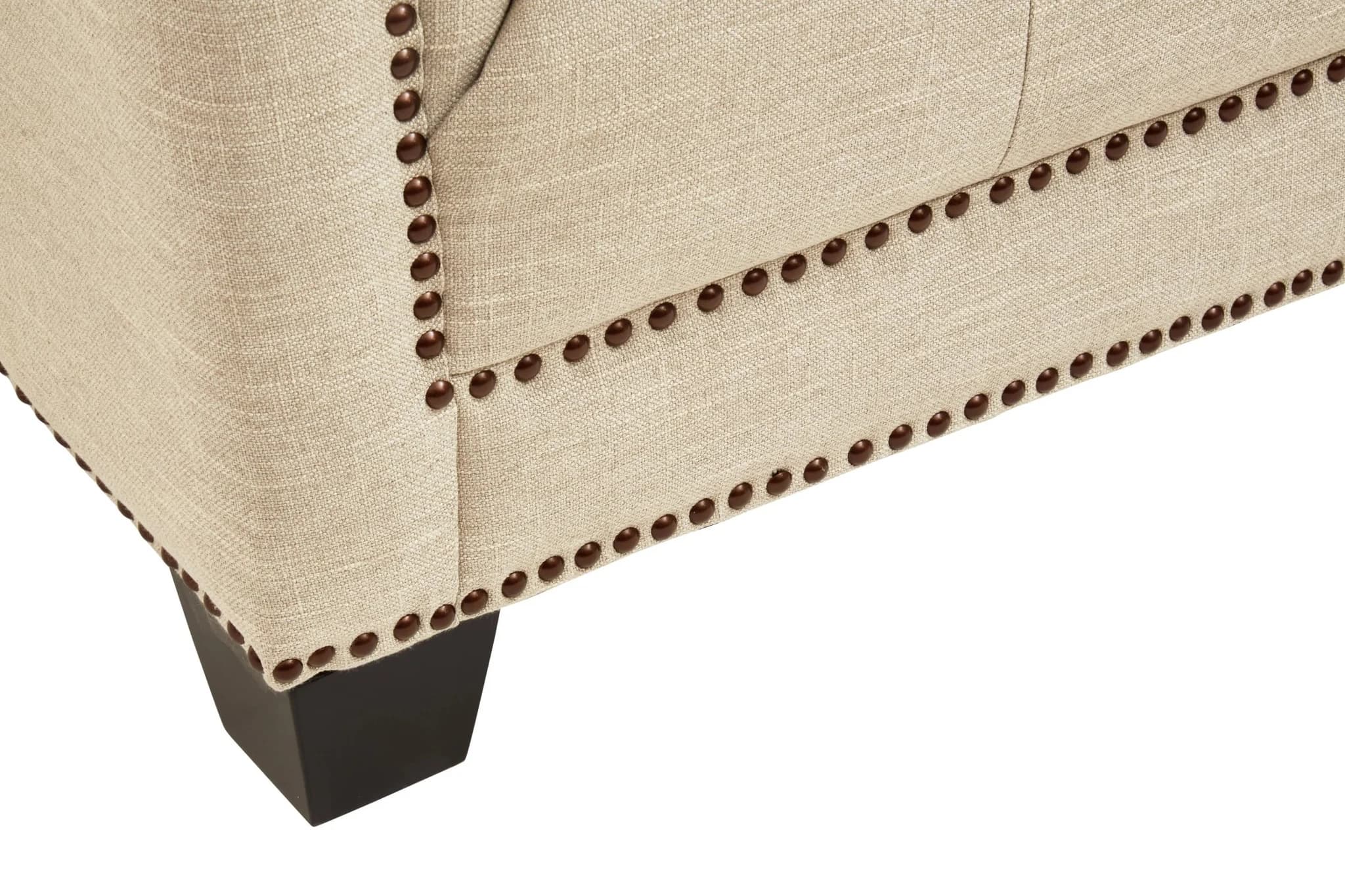 Surina Stone Fabric 3 Seat Modern Chesterfield Sofa - Seating, photo 7 of 8