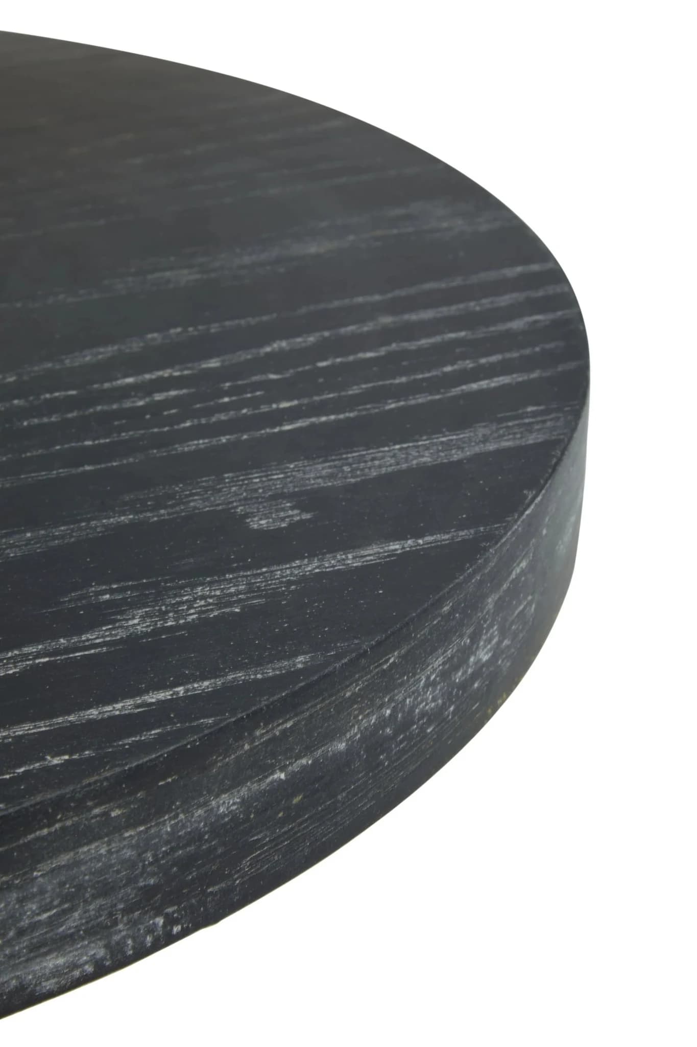 Lena Oak Veneer Round Side Table with Brushed Gold Legs - Tables, photo 7 of 8