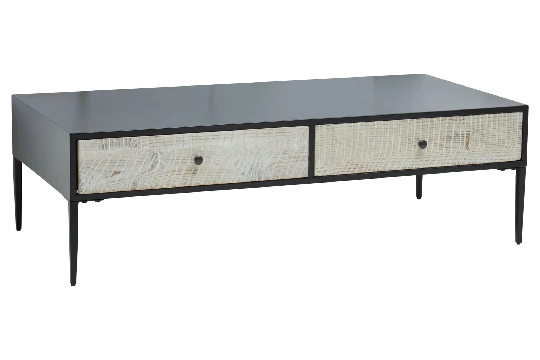 Luxor Grey Wash Recycled Pine Wood Coffee Table with Drawers - Tables, photo 5 of 8