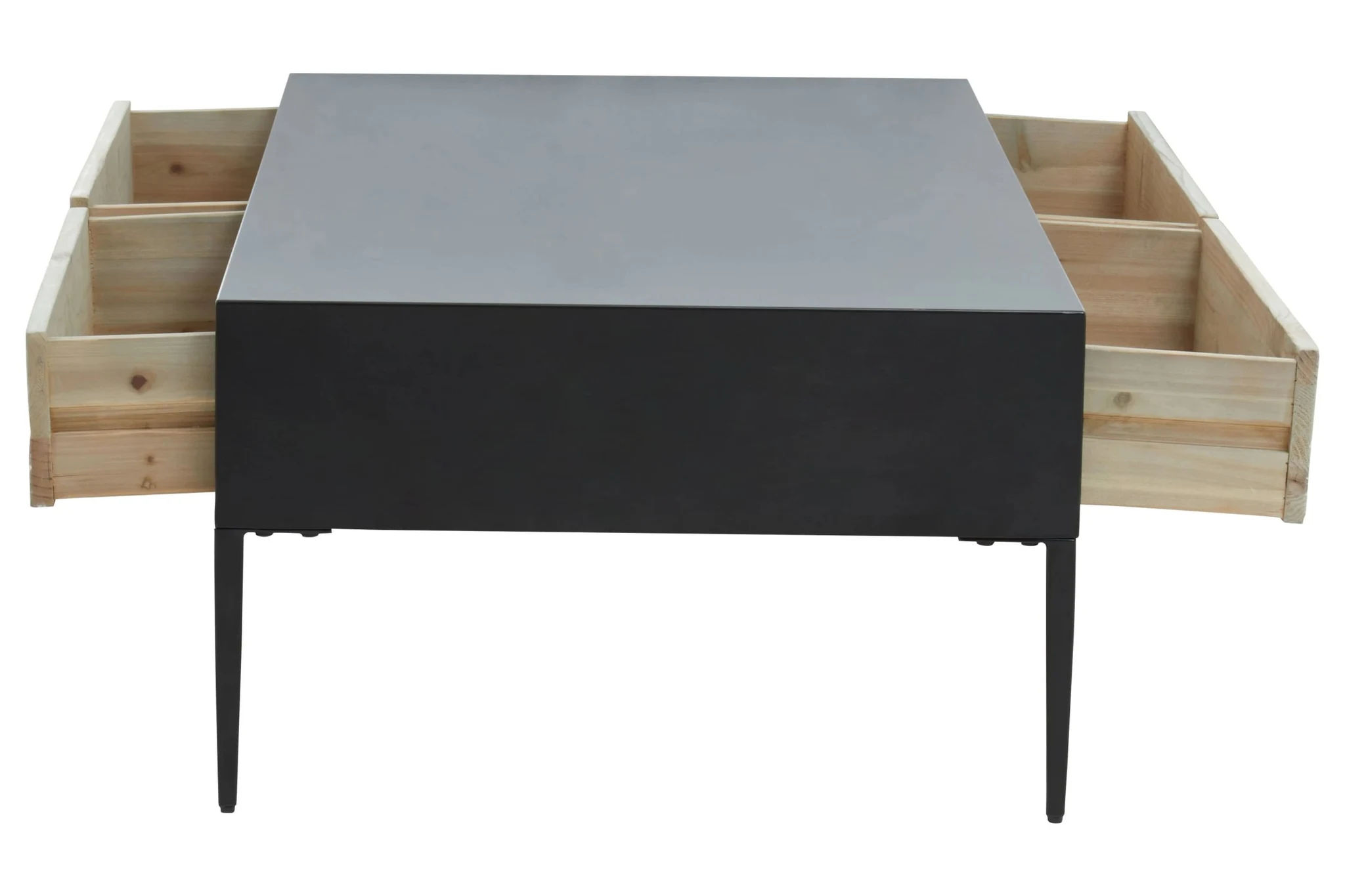 Luxor Grey Wash Recycled Pine Wood Coffee Table with Drawers - Tables, photo 2 of 8