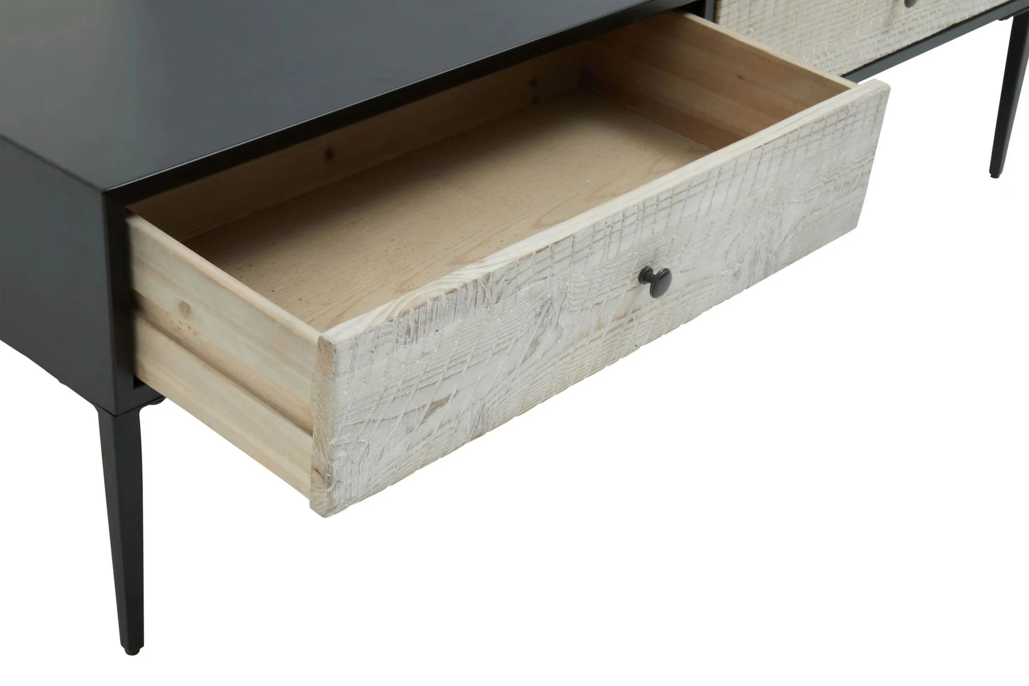 Luxor Grey Wash Recycled Pine Wood Coffee Table with Drawers - Tables, photo 6 of 8