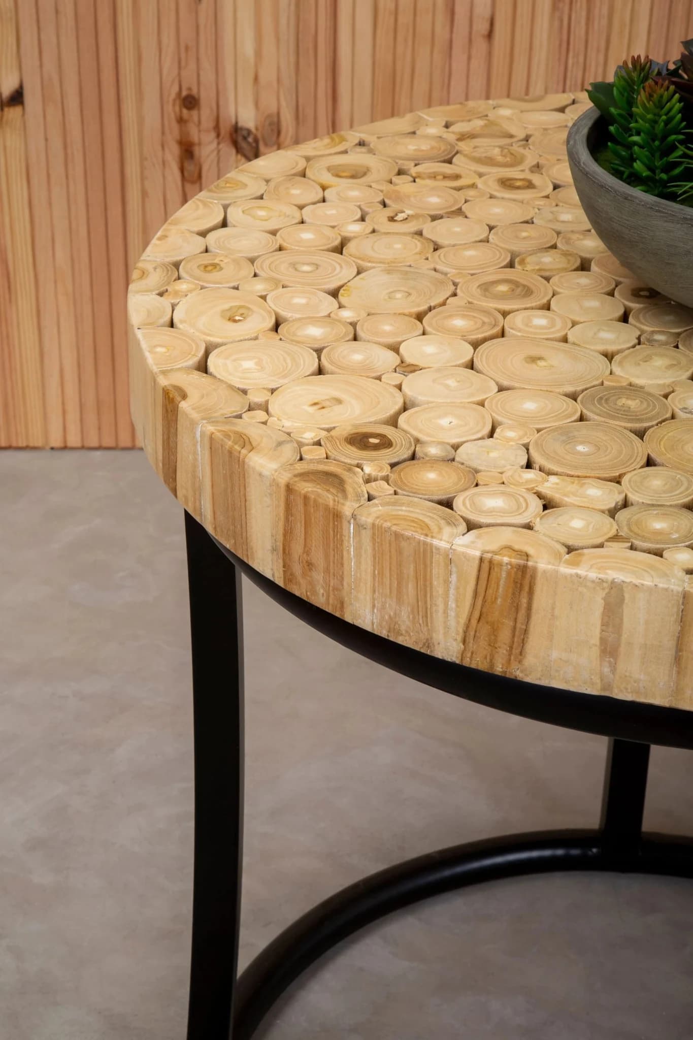 Malang Round Mosaic Teak Wood Coffee Table - Tables, photo 5 of 8