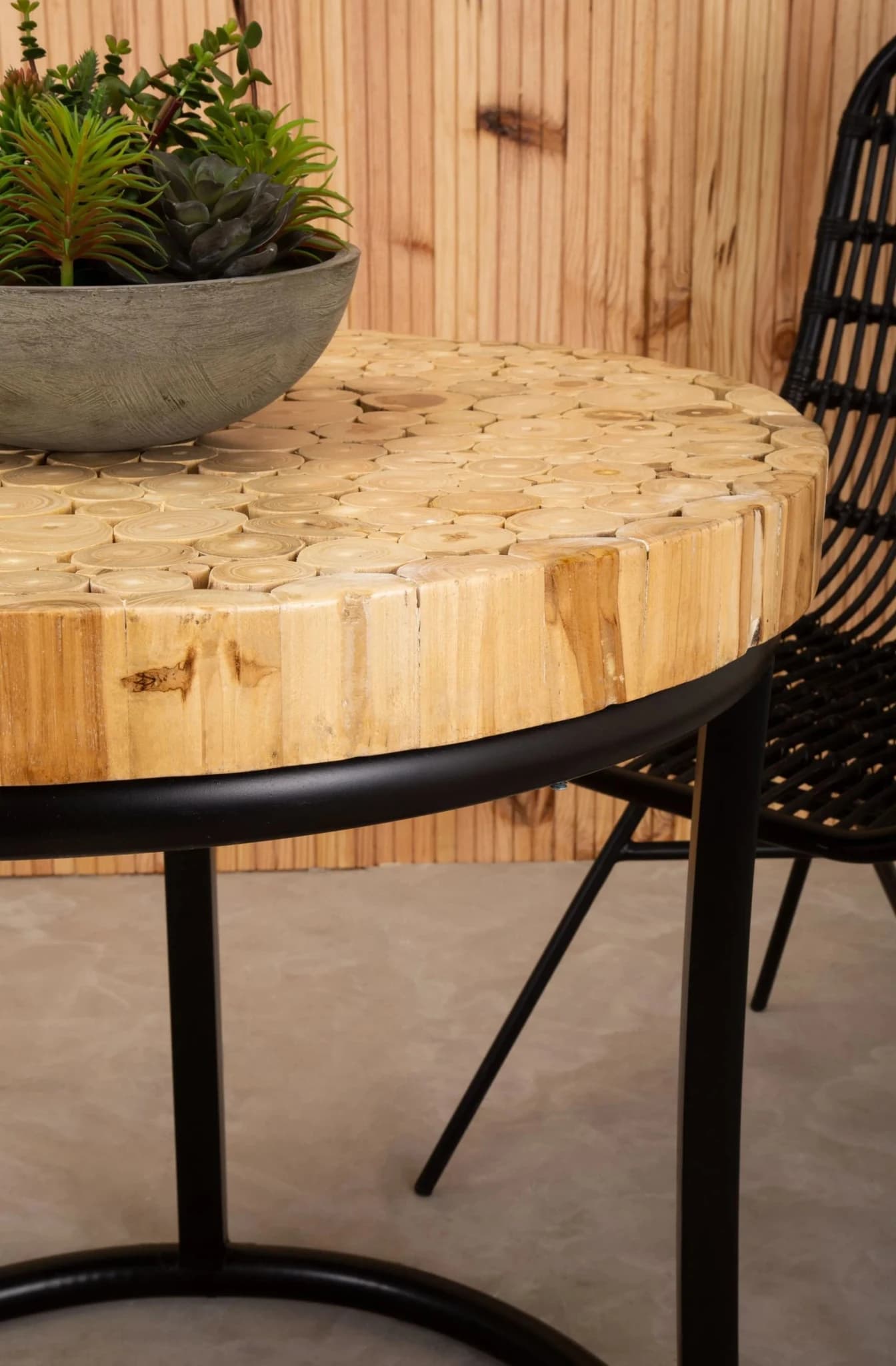 Malang Round Mosaic Teak Wood Coffee Table - Tables, photo 4 of 8