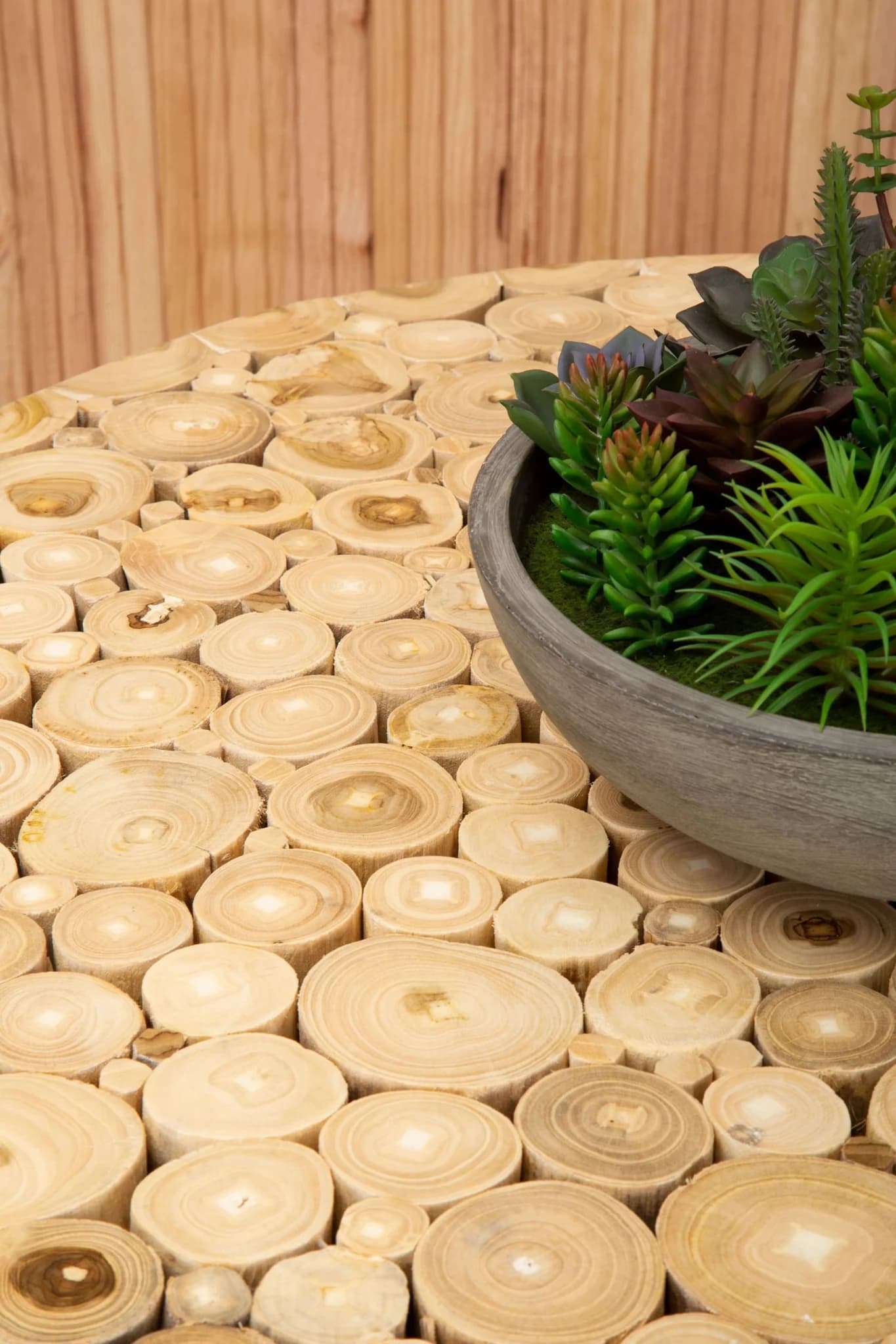 Malang Round Mosaic Teak Wood Coffee Table - Tables, photo 2 of 8