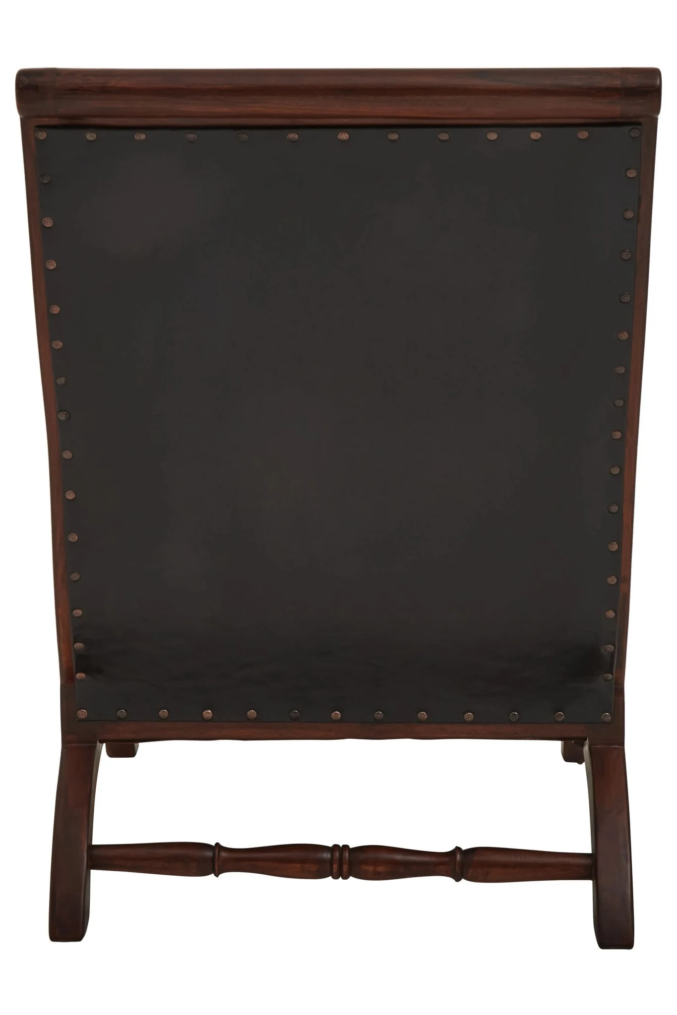 Inca Genuine Black Leather and Teak Lounge Chair with Footstool - Seating, photo 2 of 8