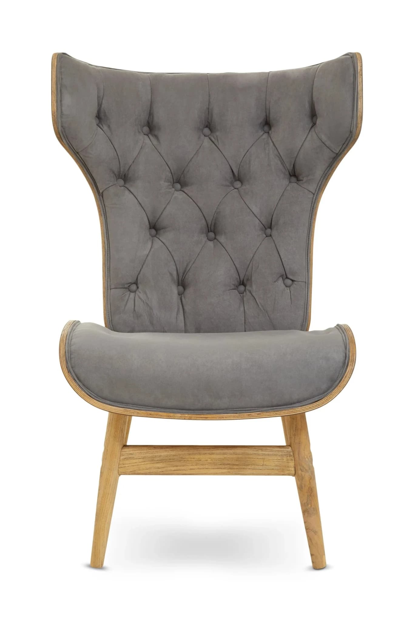 Vinsi Dark Grey Velvet Chair with Winged Back - Seating, photo 7 of 8