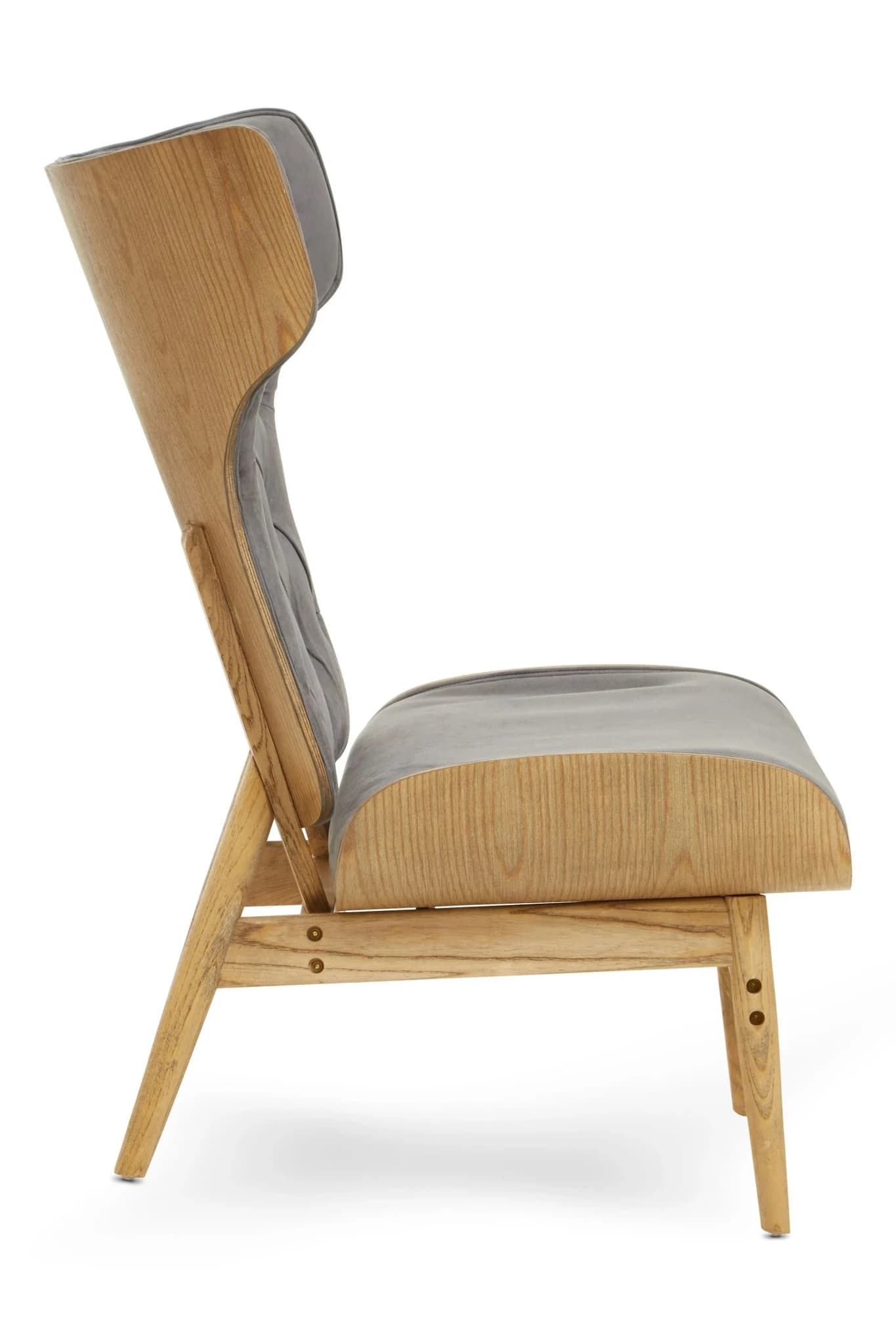 Vinsi Dark Grey Velvet Chair with Winged Back - Seating, photo 6 of 8