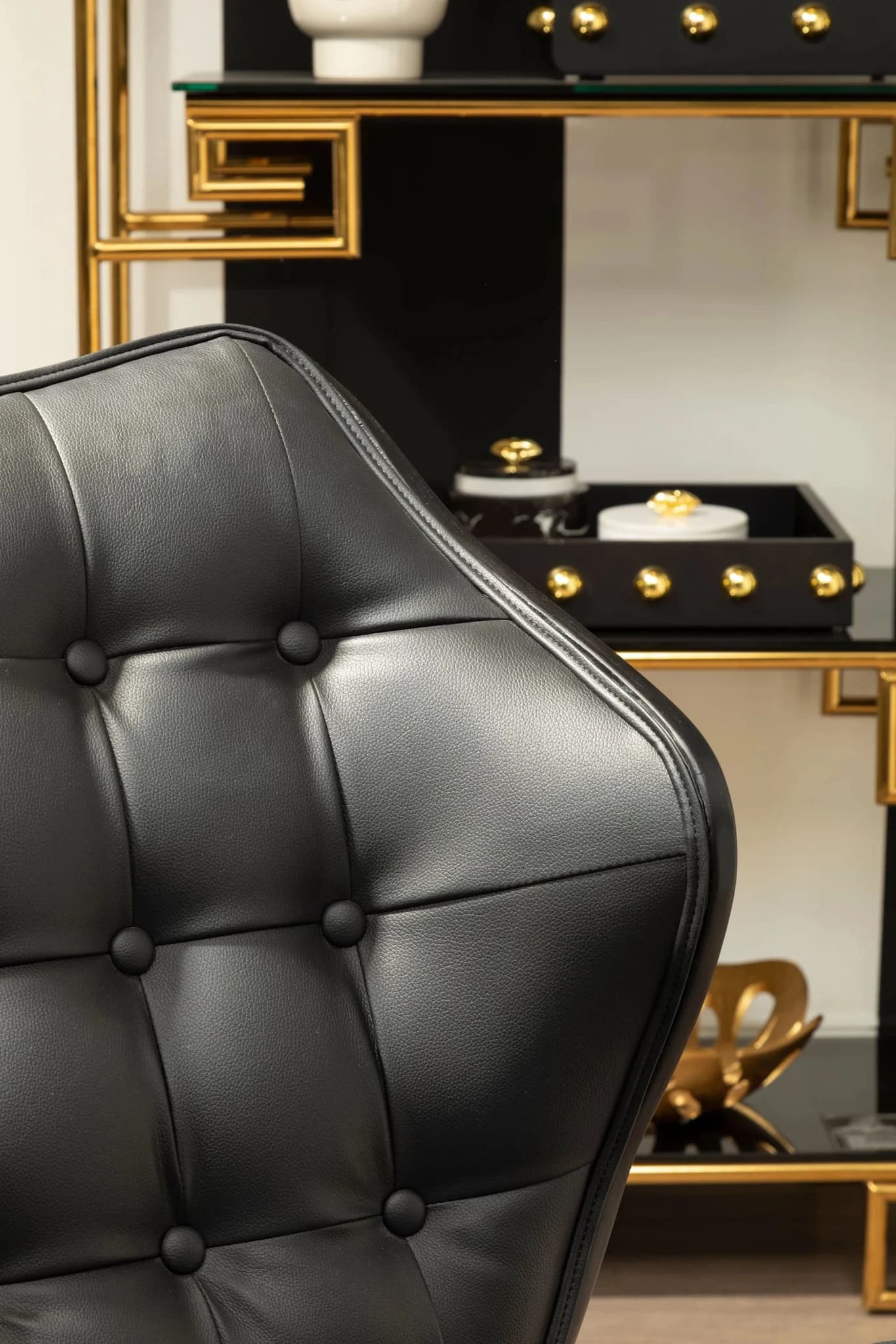 Vinsi Black Leather Effect Chair - Seating, photo 2 of 8