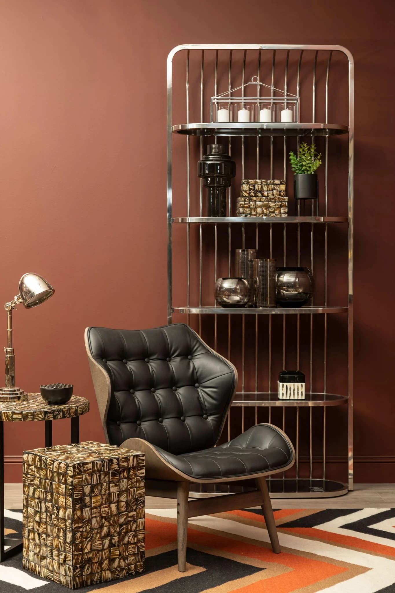 Vinsi Black Leather Effect Chair With Button Detail - Seating, photo 3 of 8