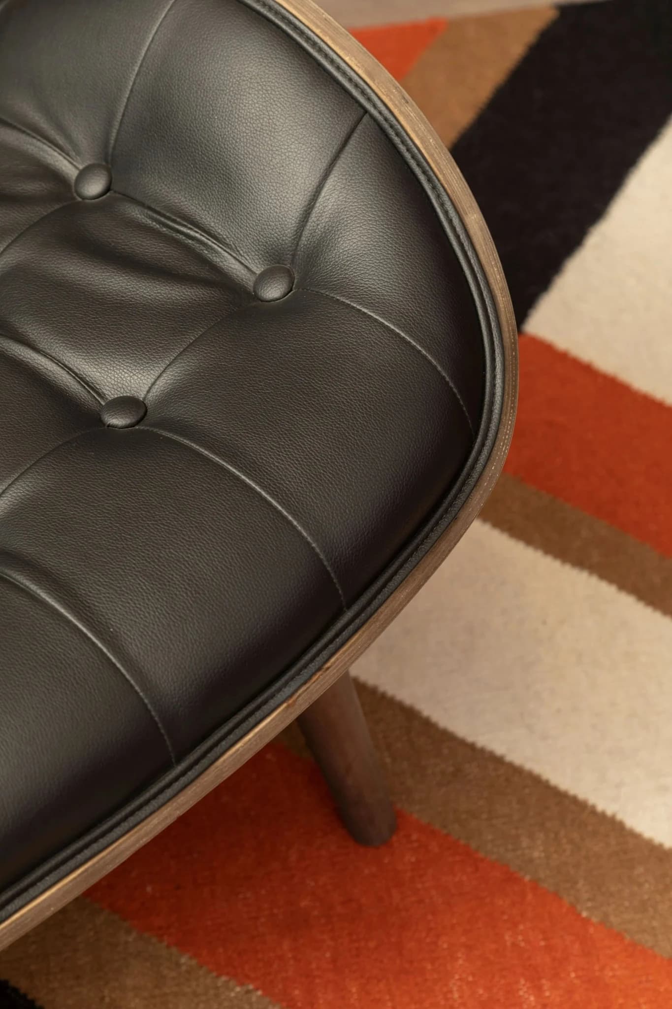 Vinsi Black Leather Effect Chair With Button Detail - Seating, photo 2 of 8