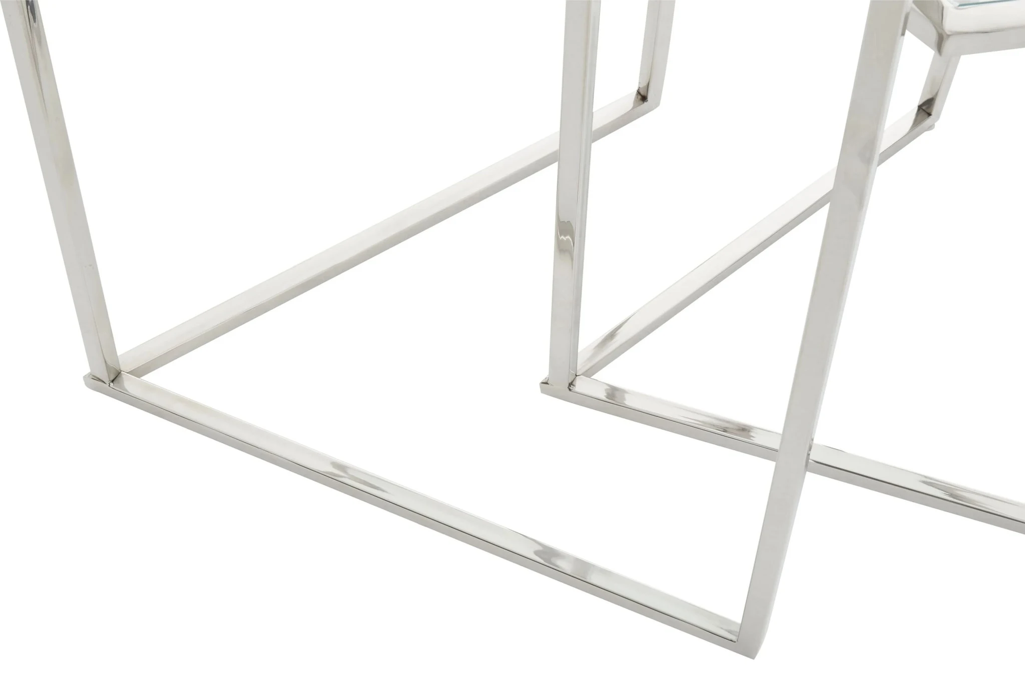 Herber Set Of 2 Silver Finish Hexagon Nesting Tables - Tables, photo 5 of 6