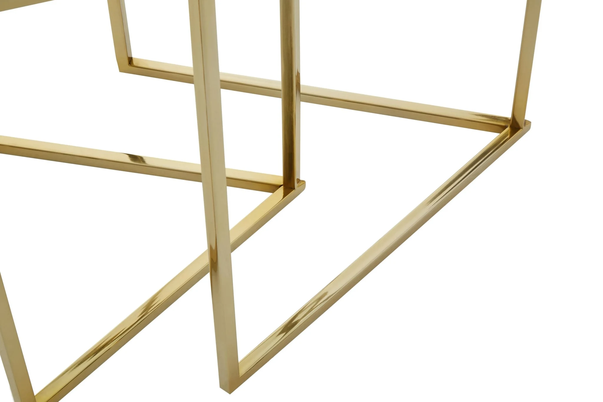 Herber Set Of 2 Gold Finish Hexagon Nesting Tables - Tables, photo 8 of 8