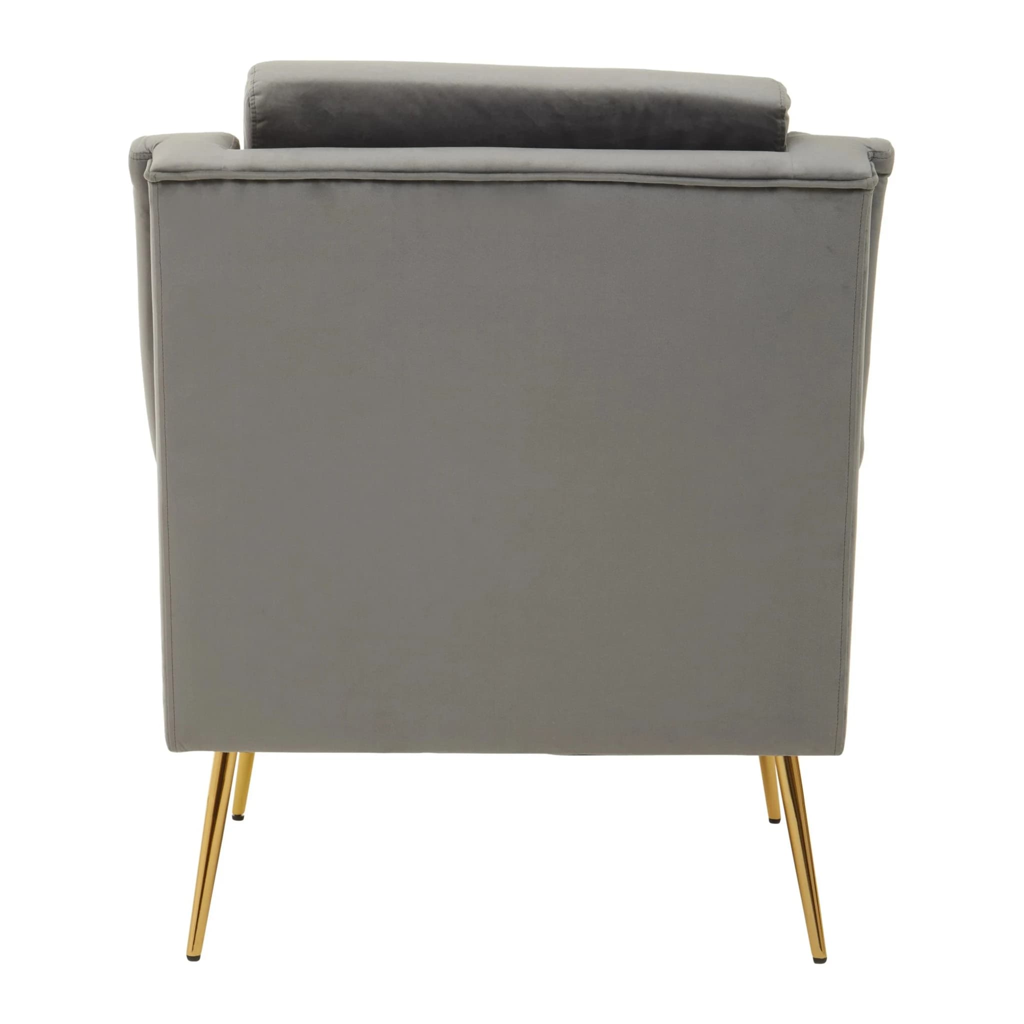 Salma Grey Velvet Armchair with Gold Legs - Seating, photo 2 of 8