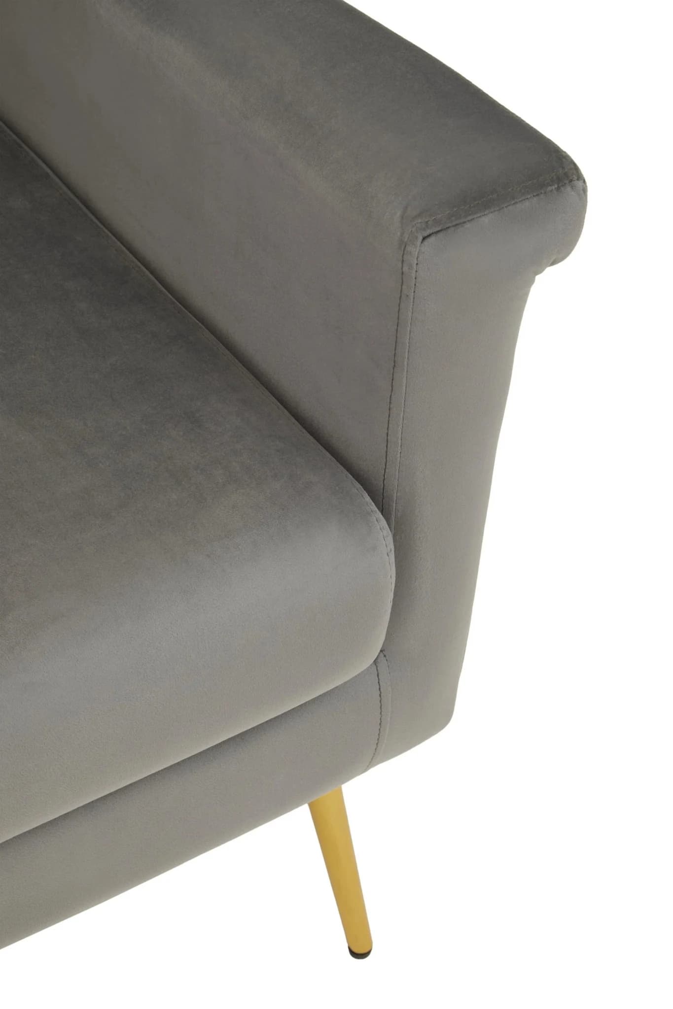 Salma Grey Velvet Armchair with Gold Legs - Seating, photo 8 of 8