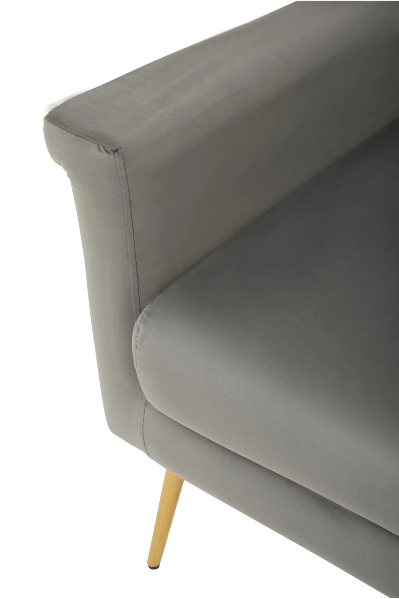 Salma Grey Velvet Armchair with Gold Legs - Seating, photo 6 of 8