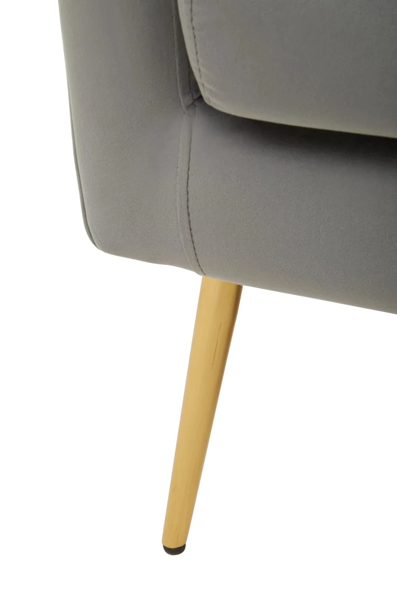 Salma Grey Velvet Armchair with Gold Legs - Seating, photo 5 of 8