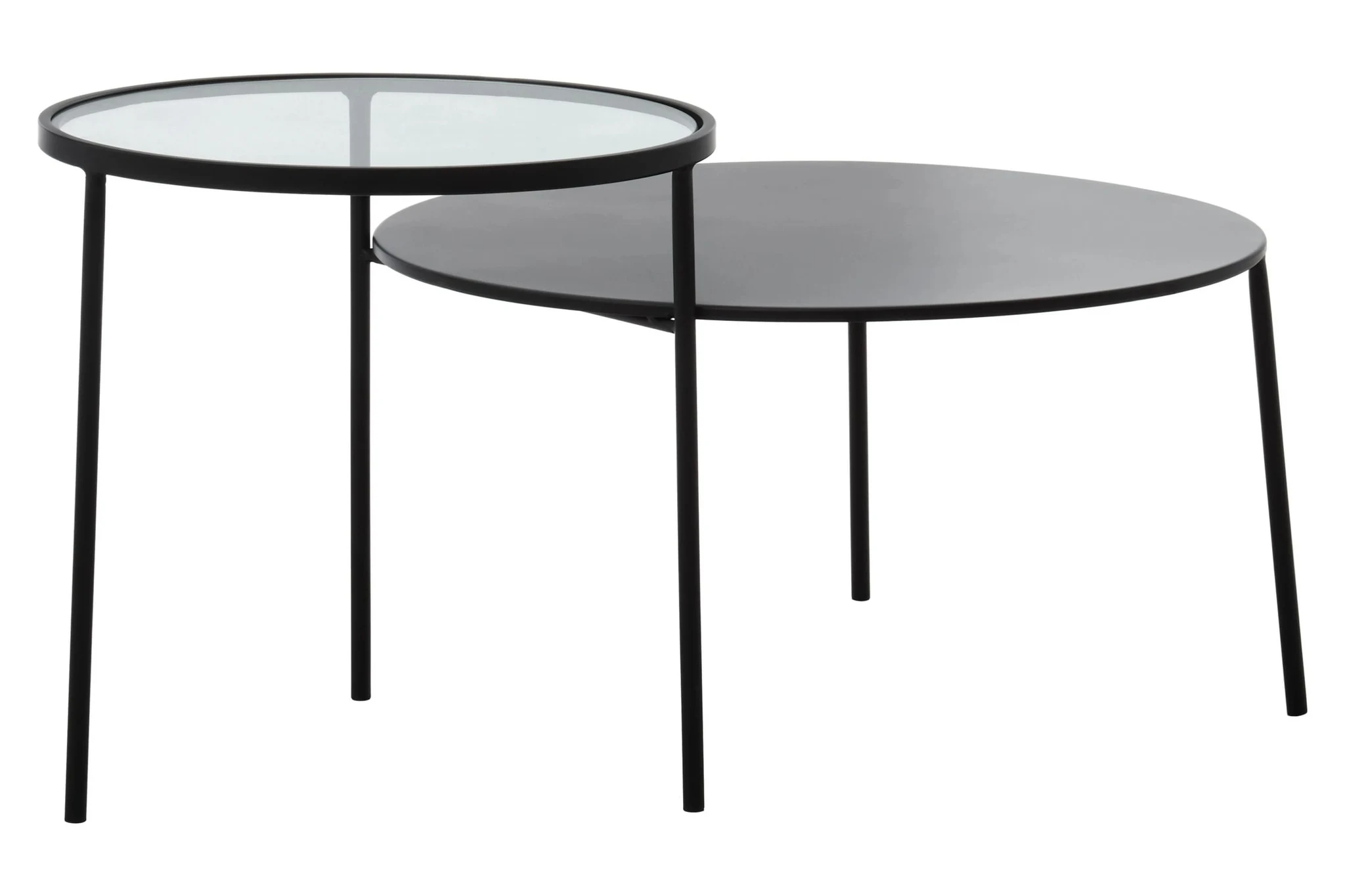 Trento Black Metal and Glass 2 Tier Coffee Table - Tables, photo 5 of 8