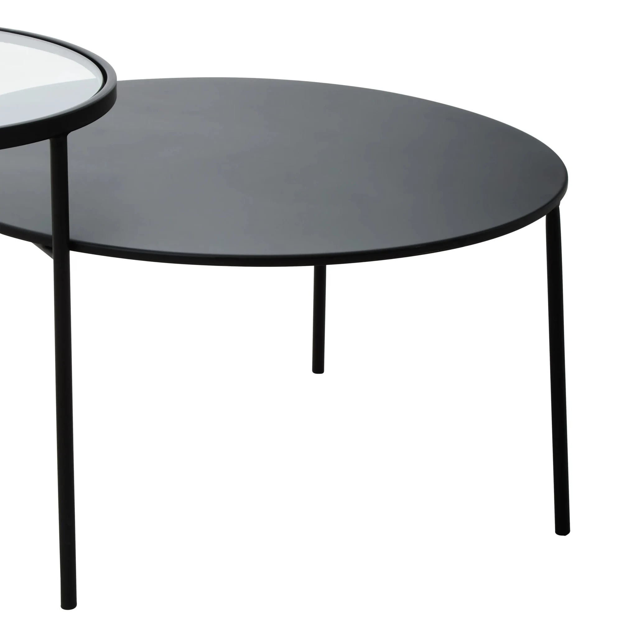 Trento Black Metal and Glass 2 Tier Coffee Table - Tables, photo 7 of 8