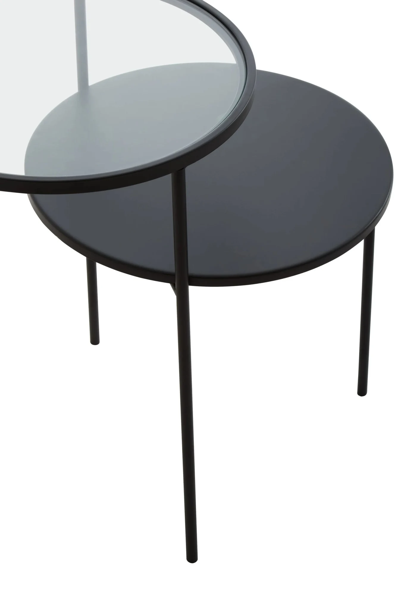 Trento Black Metal and Glass 2 Tier Side Table - Tables, photo 6 of 7