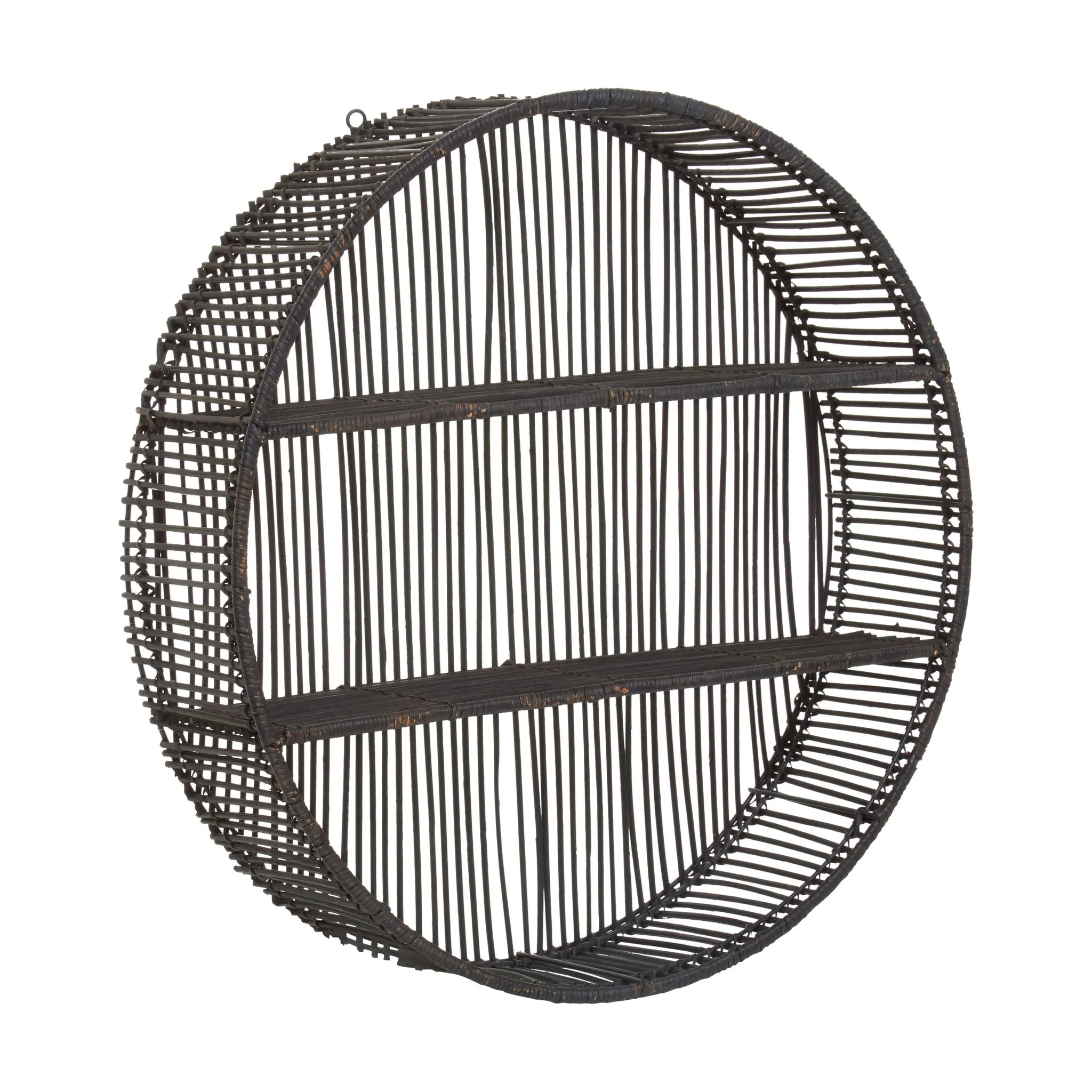 Batu Large Black Rattan Wall Shelf - Bookcases & shelving, photo 3 of 7