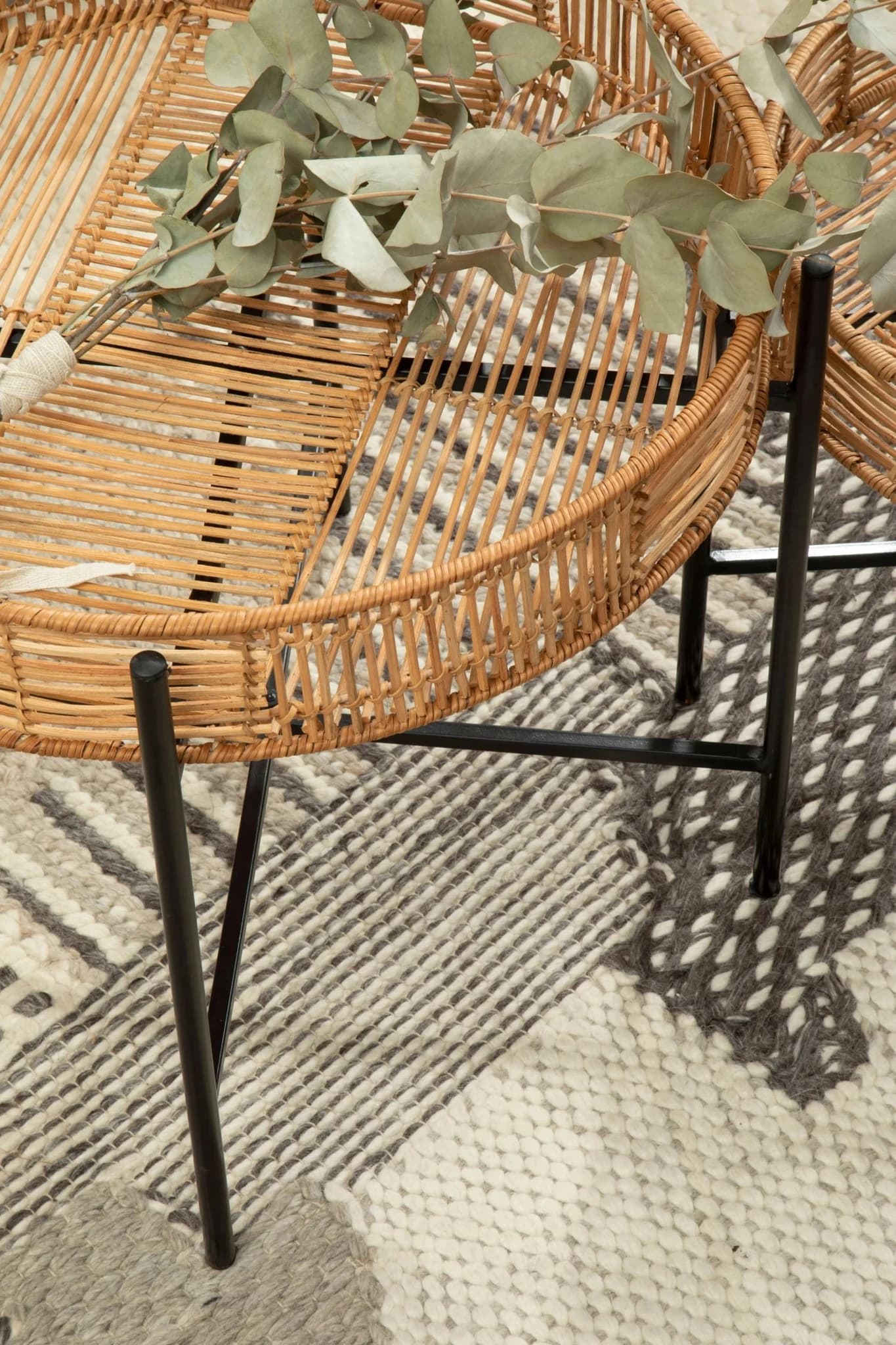 Batu Set Of 2 Natural Rattan Side Tables - Tables, photo 2 of 8