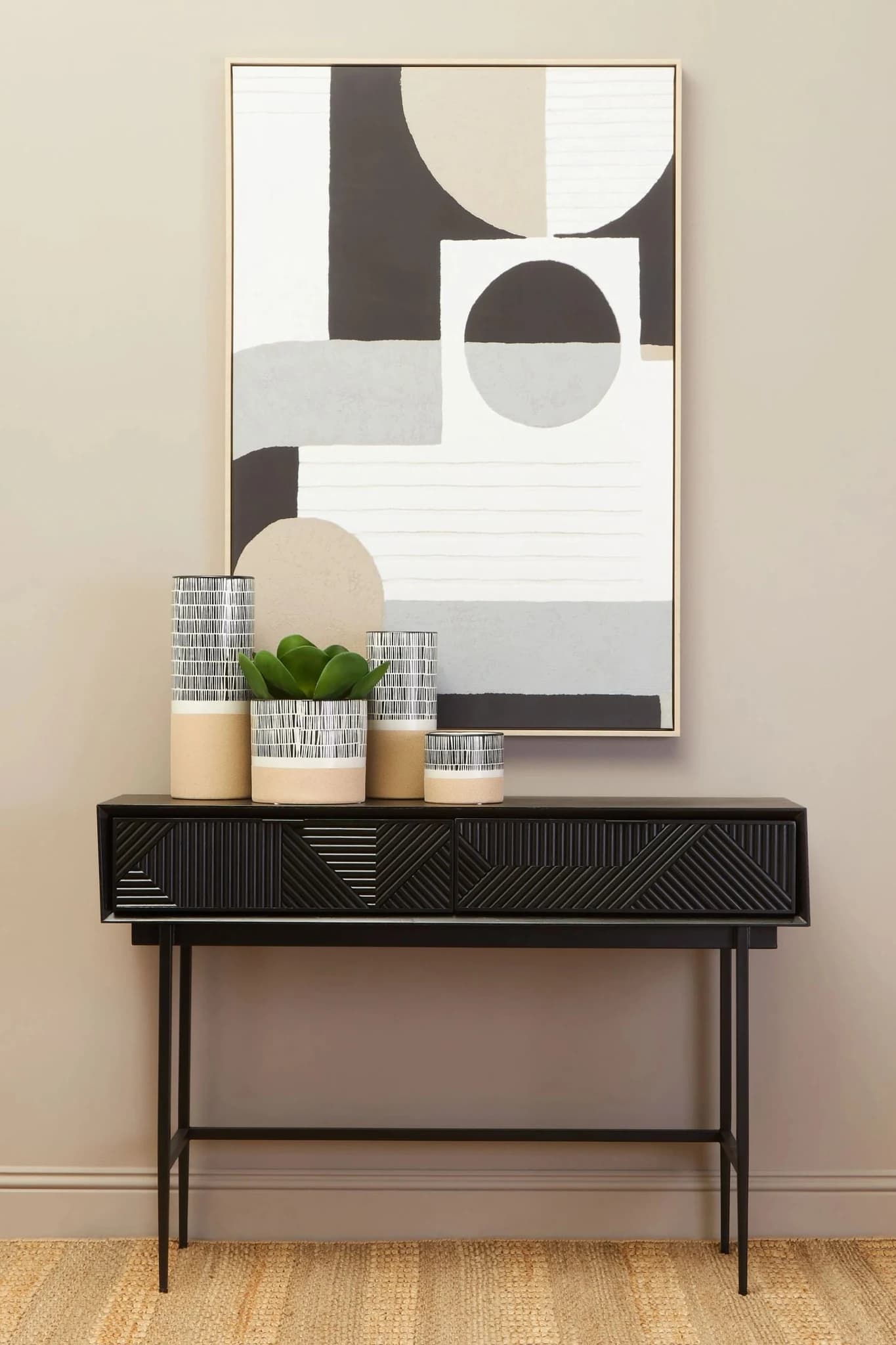 Jakara Black Finish Console Table with 2 Drawers - Tables, photo 5 of 8