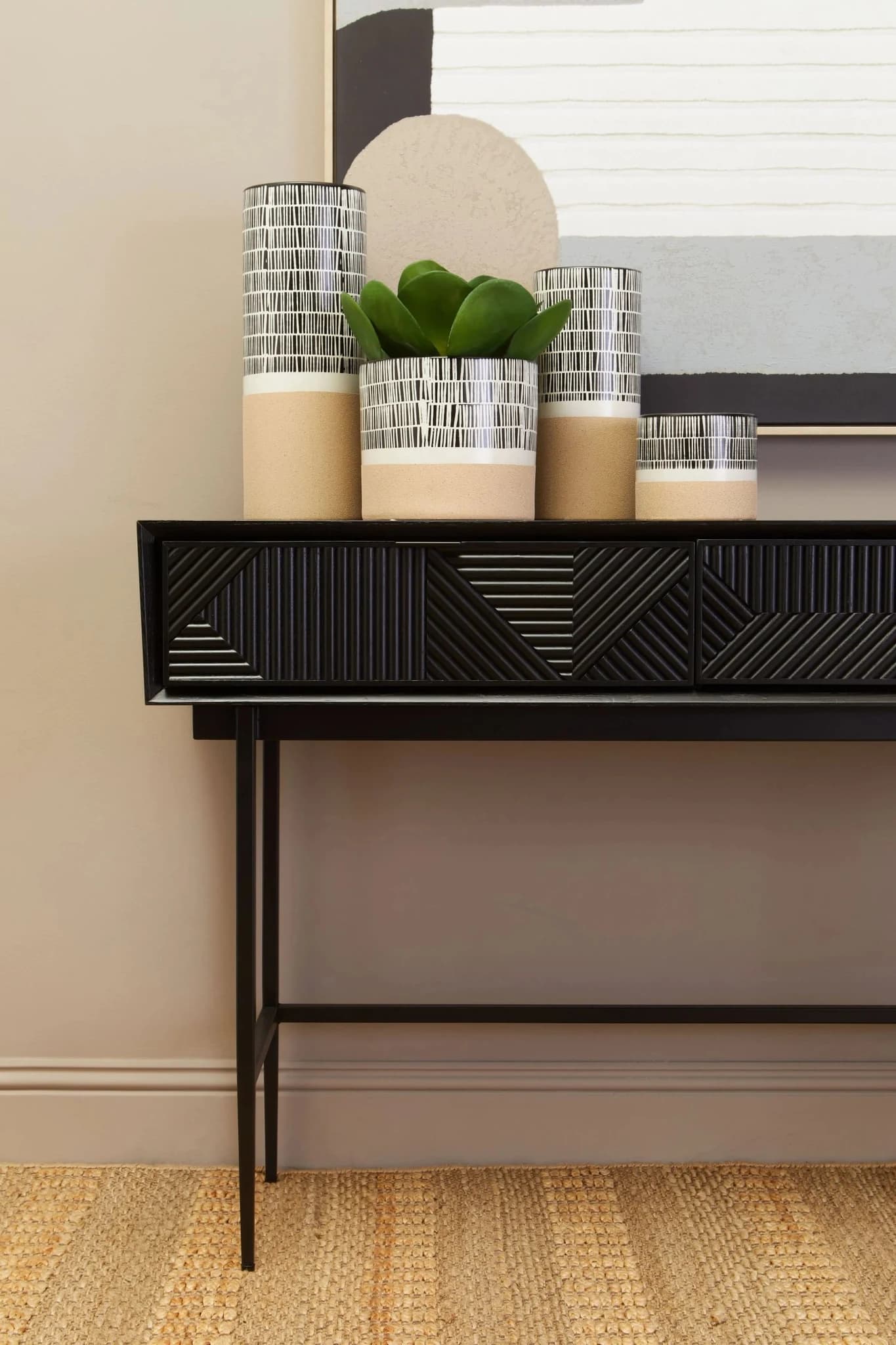 Jakara Black Finish Console Table with 2 Drawers - Tables, photo 4 of 8